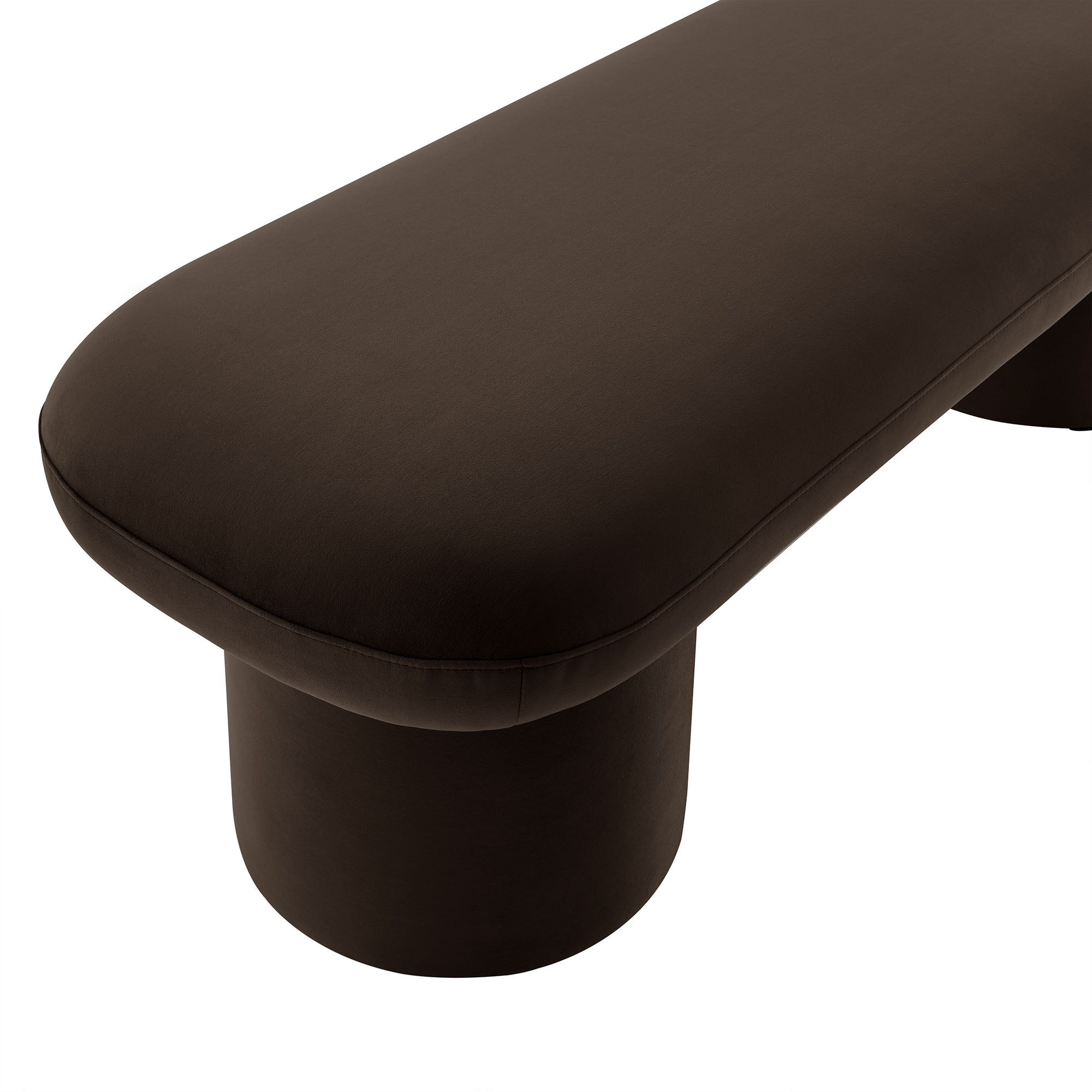 Orla Performance Velvet Bench, Chocolate Brown