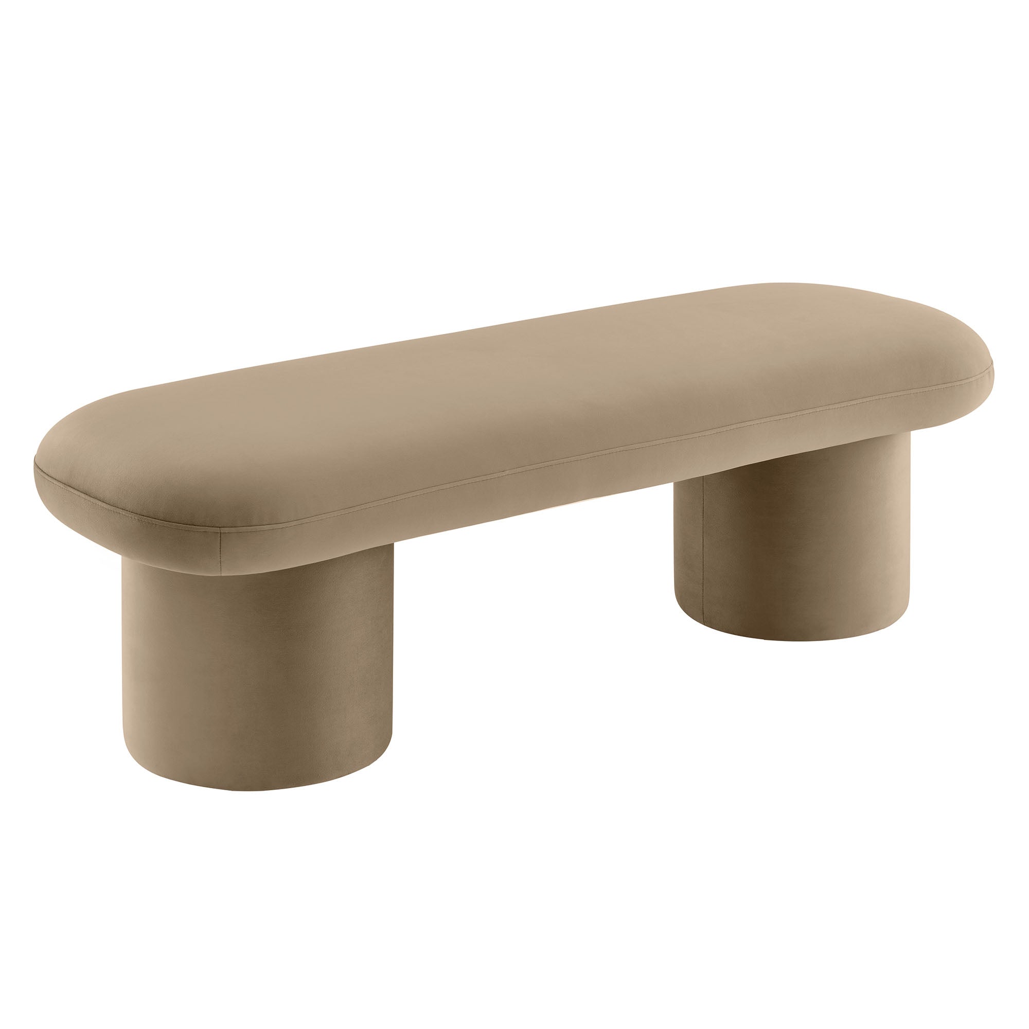 Orla Performance Velvet Bench, Taupe
