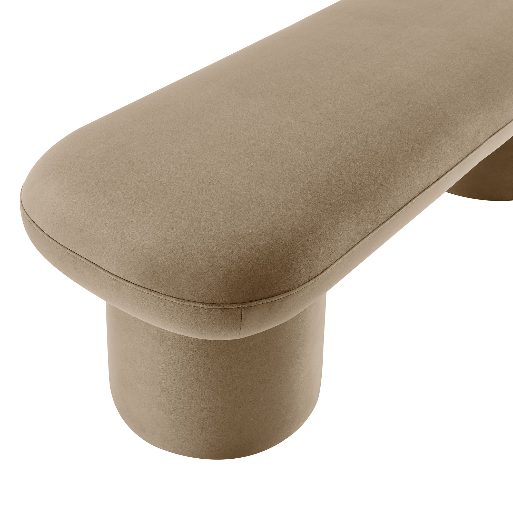 Orla Performance Velvet Bench, Taupe