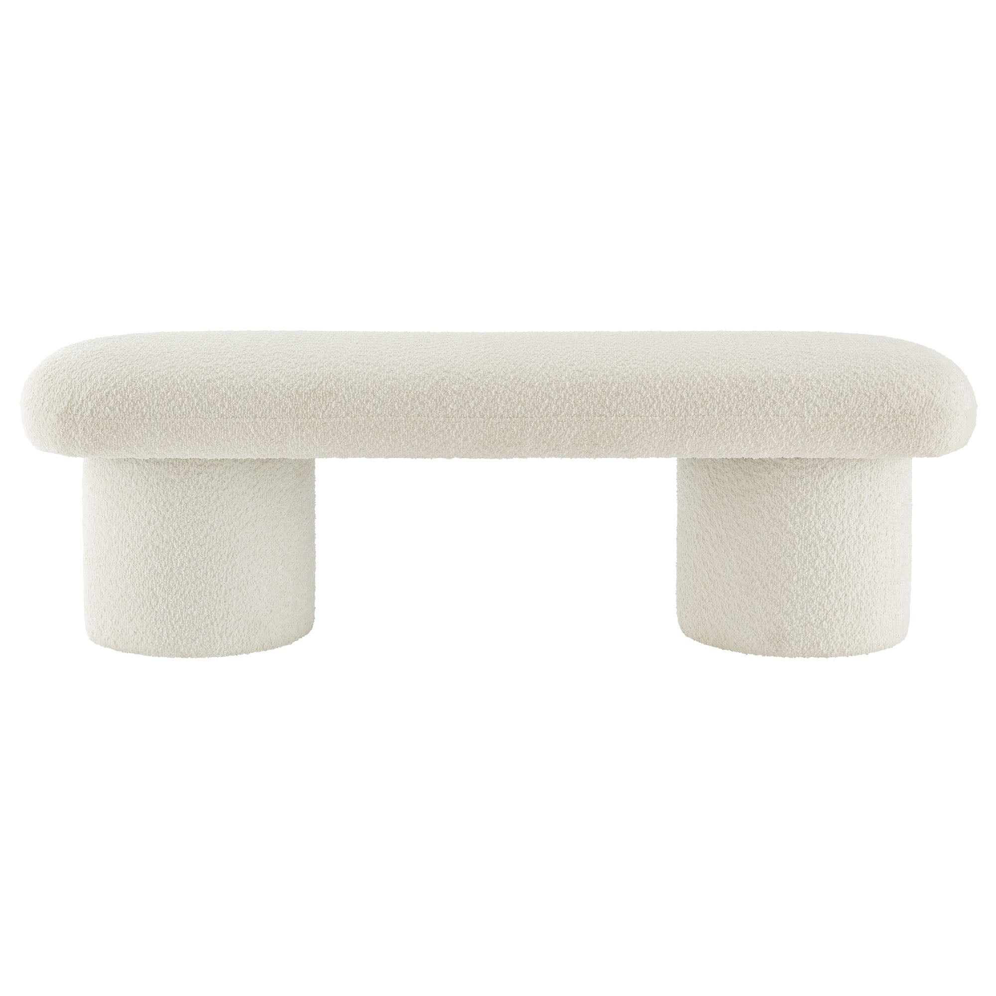 Orla Chenille Upholstered Bench, Cream