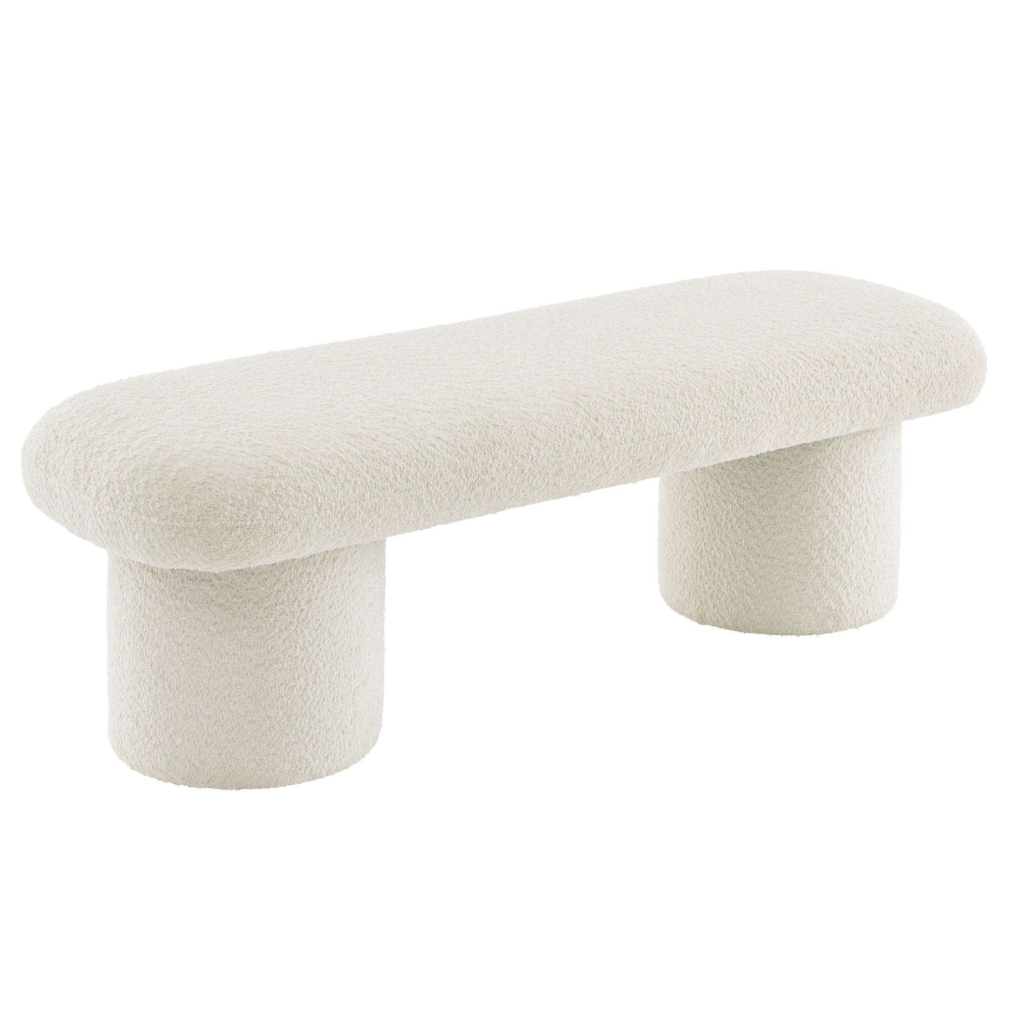 Orla Chenille Upholstered Bench, Cream