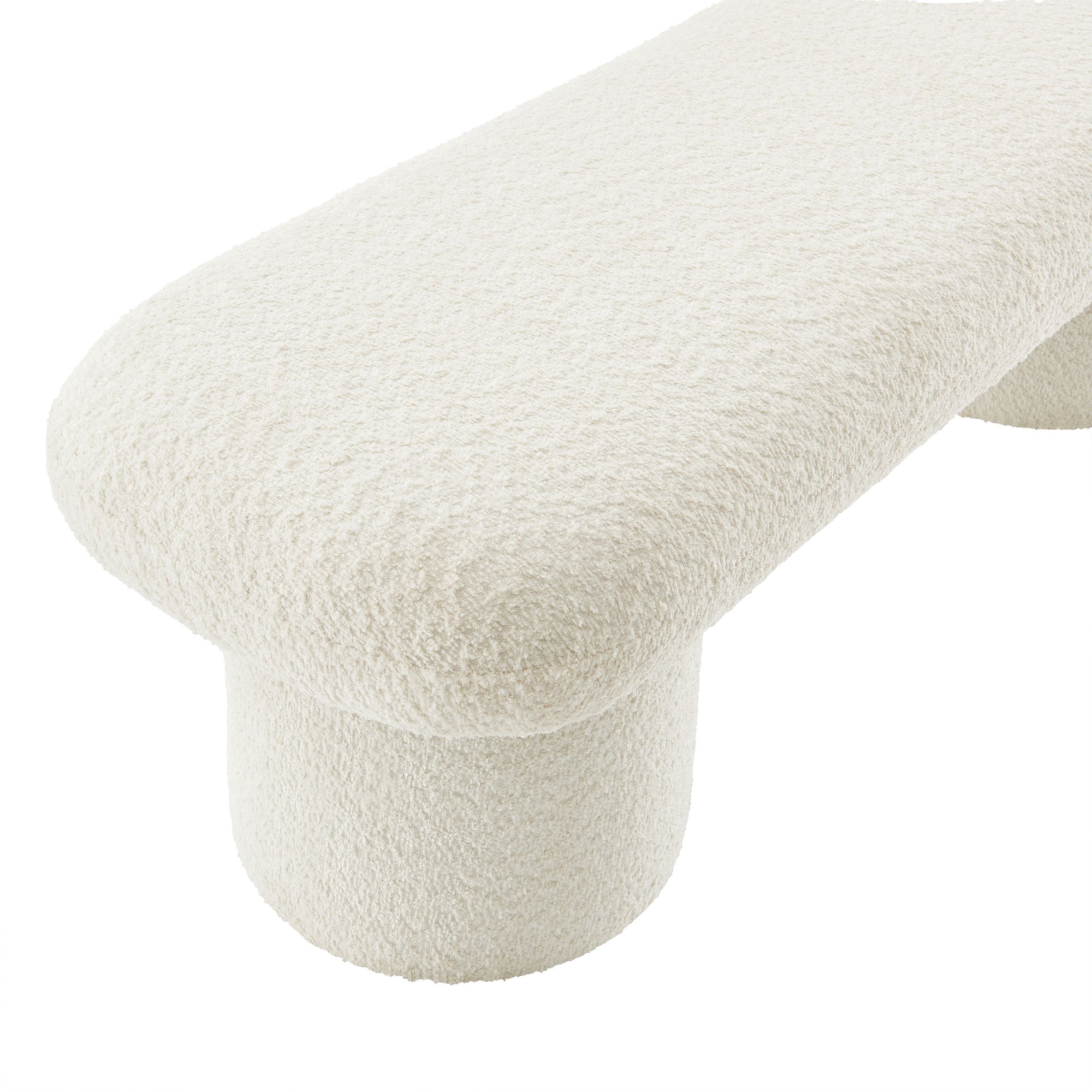 Orla Chenille Upholstered Bench, Cream