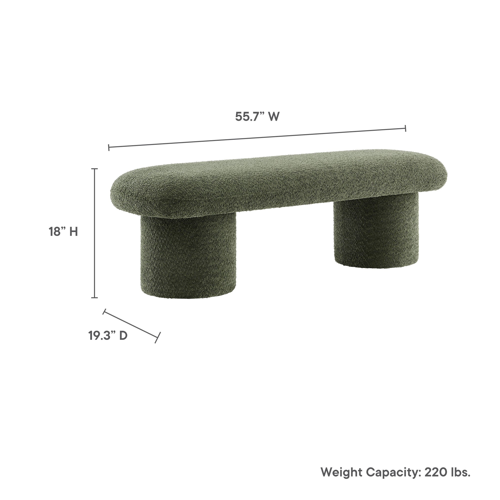 Orla Chenille Upholstered Bench, Sage