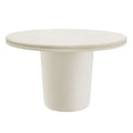Brion 48" Indoor - Outdoor Patio Concrete Round Dining Table, White