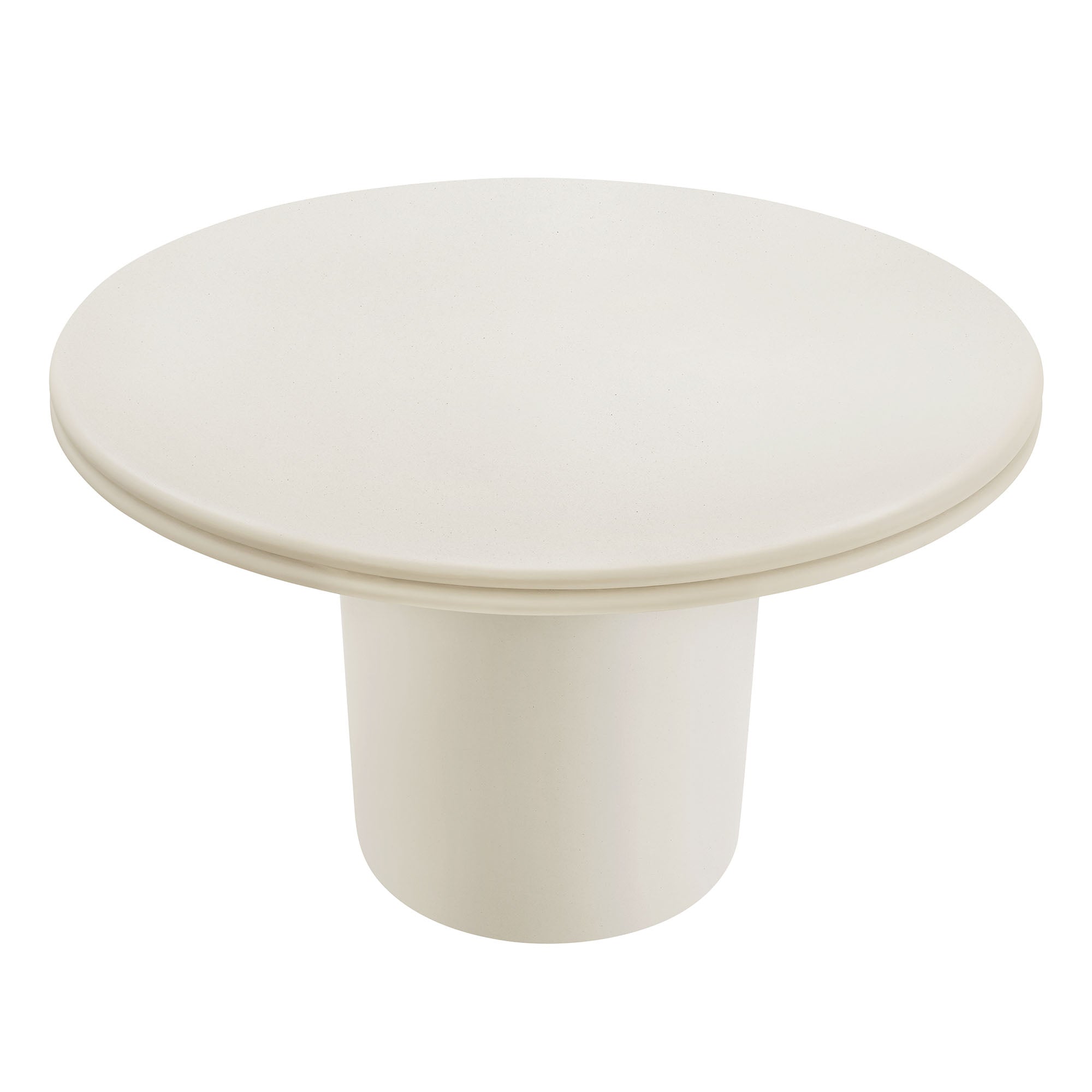 Brion 48" Indoor - Outdoor Patio Concrete Round Dining Table, White