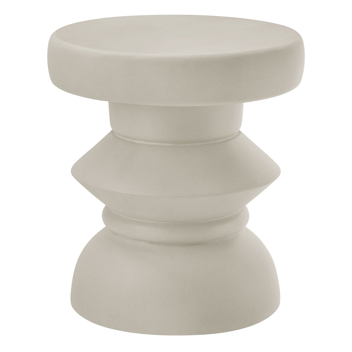 Terza Indoor - Outdoor Patio Concrete Side Table, Light Gray