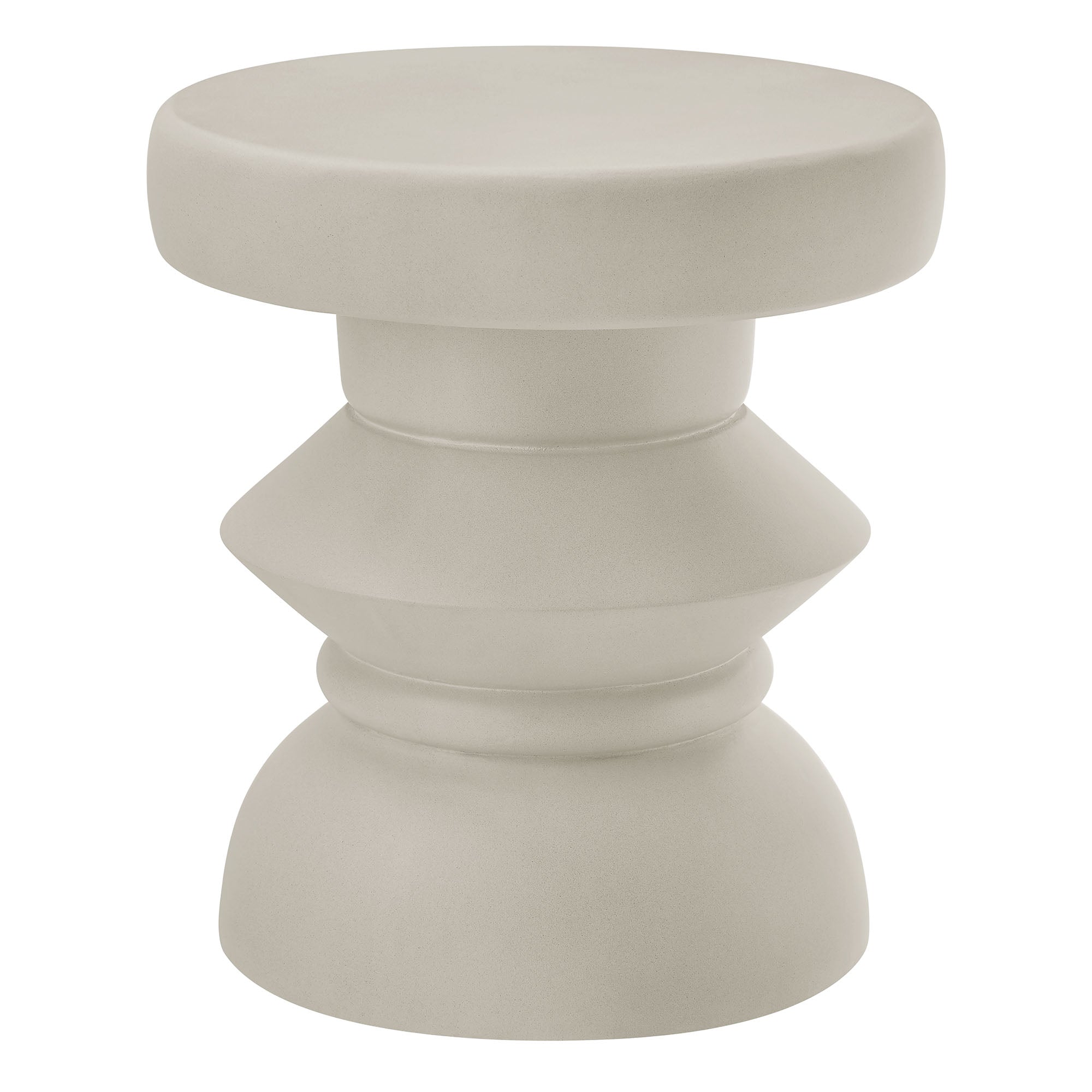 Terza Indoor - Outdoor Patio Concrete Side Table, Light Gray