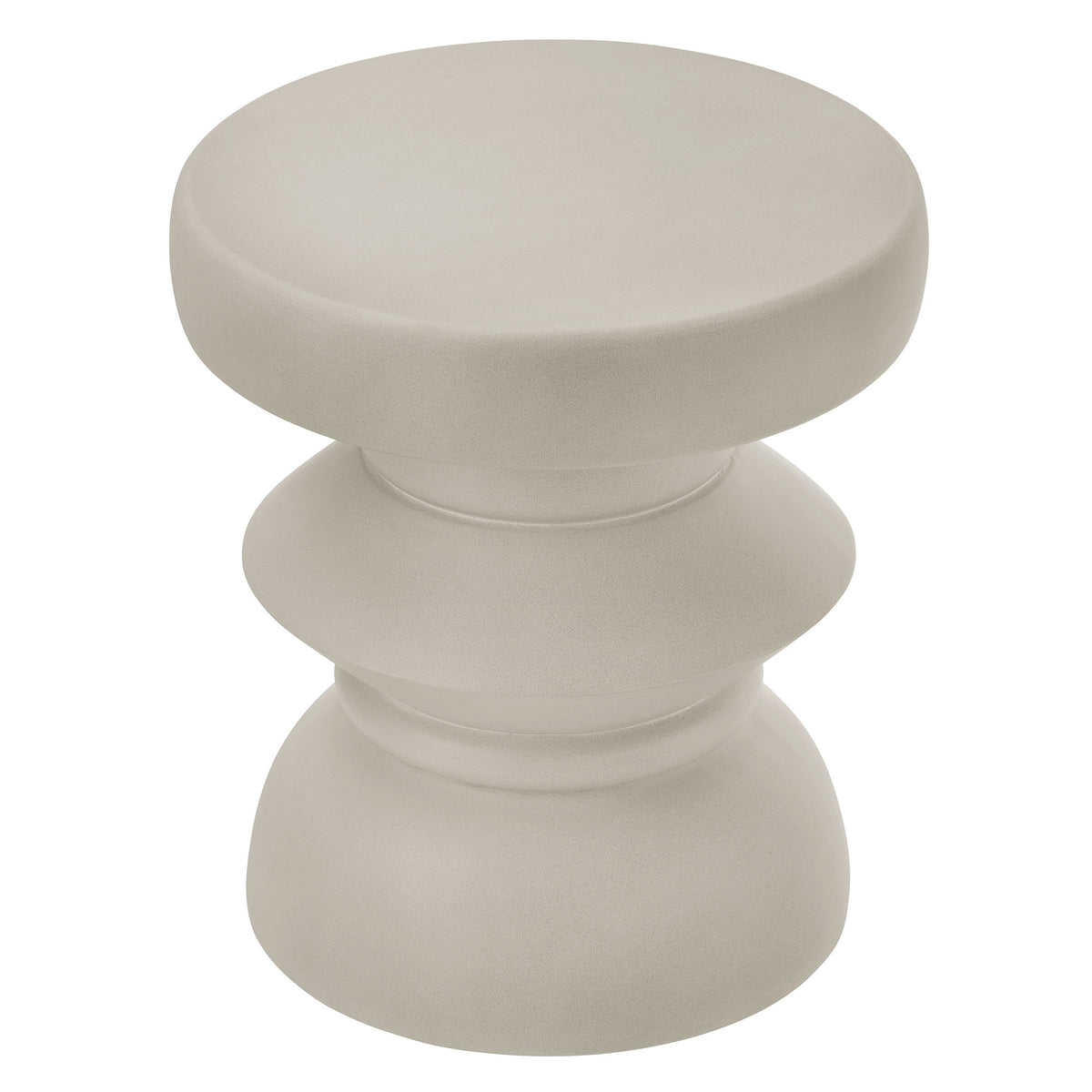 Terza Indoor - Outdoor Patio Concrete Side Table, Light Gray