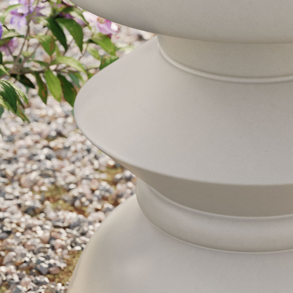 Terza Indoor - Outdoor Patio Concrete Side Table, Light Gray