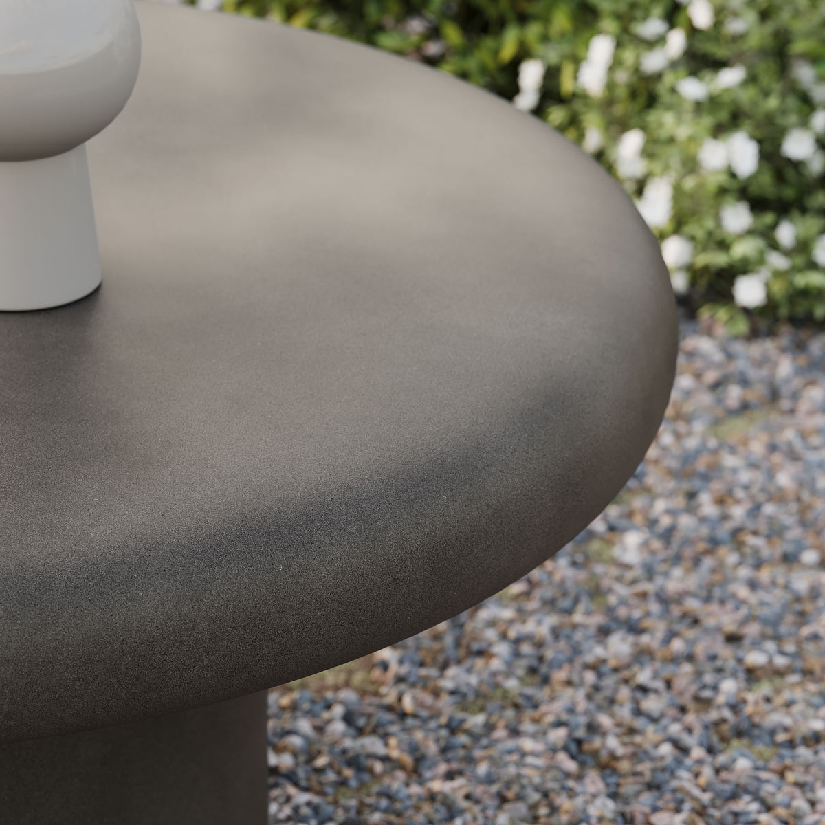 Argos Indoor - Outdoor Patio Concrete Round Coffee Table, Gray