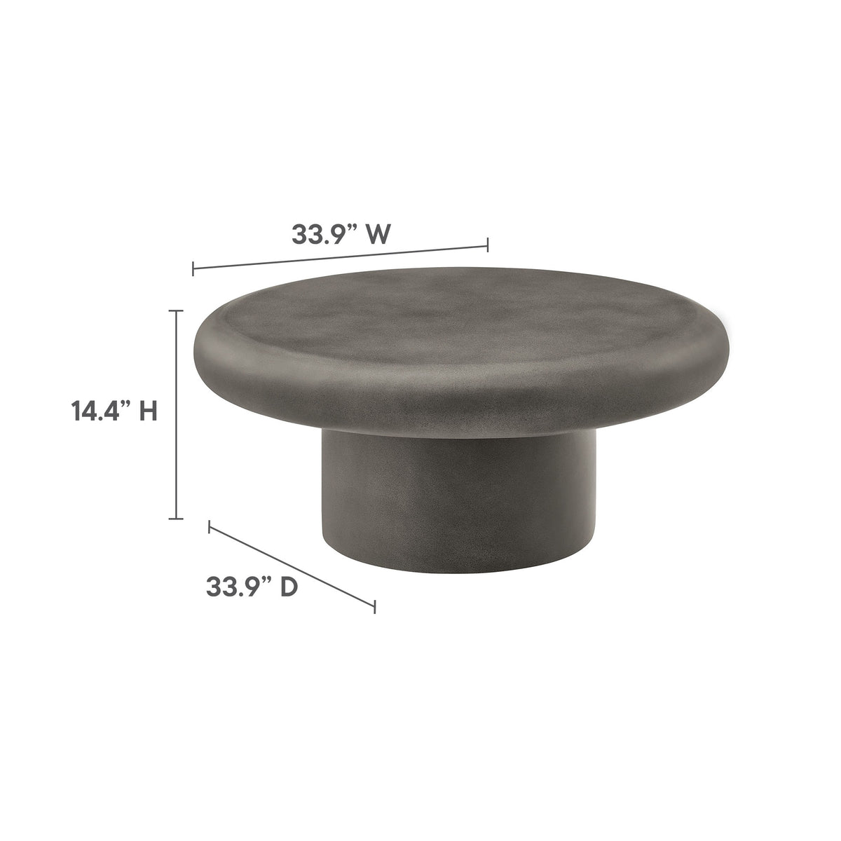 Argos Indoor - Outdoor Patio Concrete Round Coffee Table, Gray