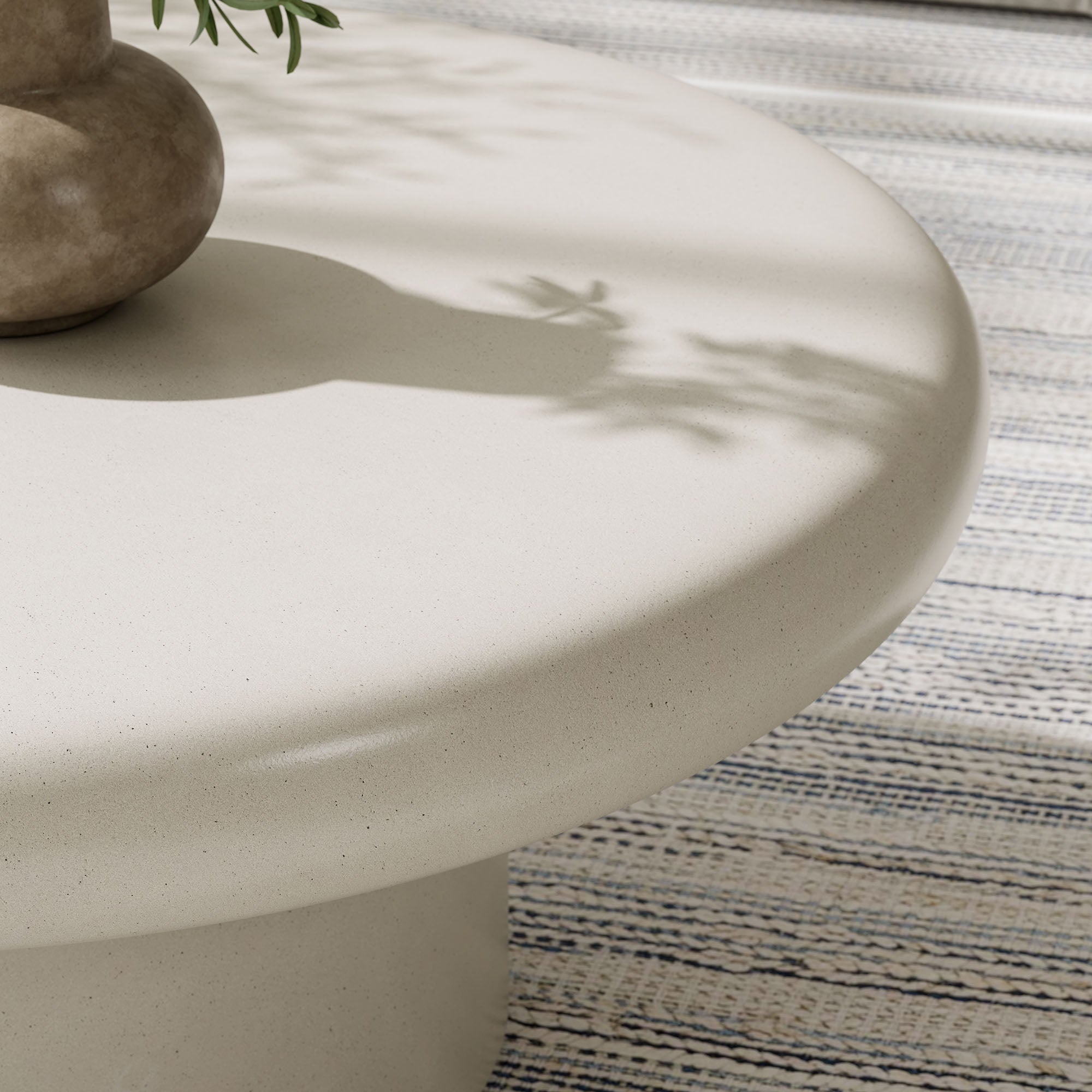 Argos Indoor - Outdoor Patio Concrete Round Coffee Table, White