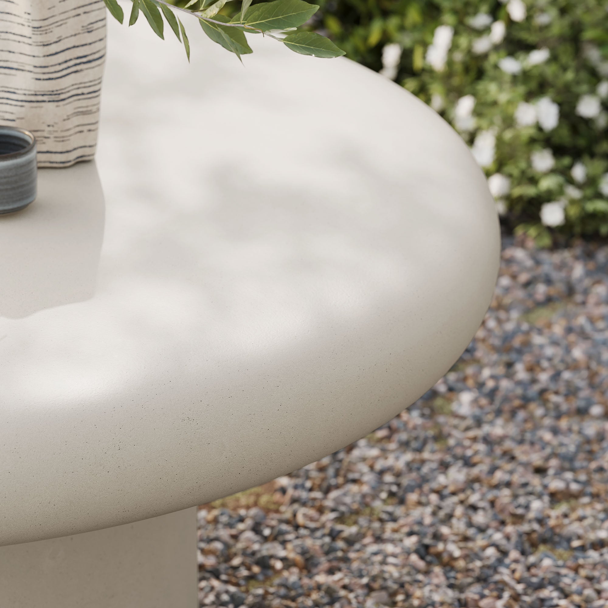 Argos Indoor - Outdoor Patio Concrete Round Coffee Table, White