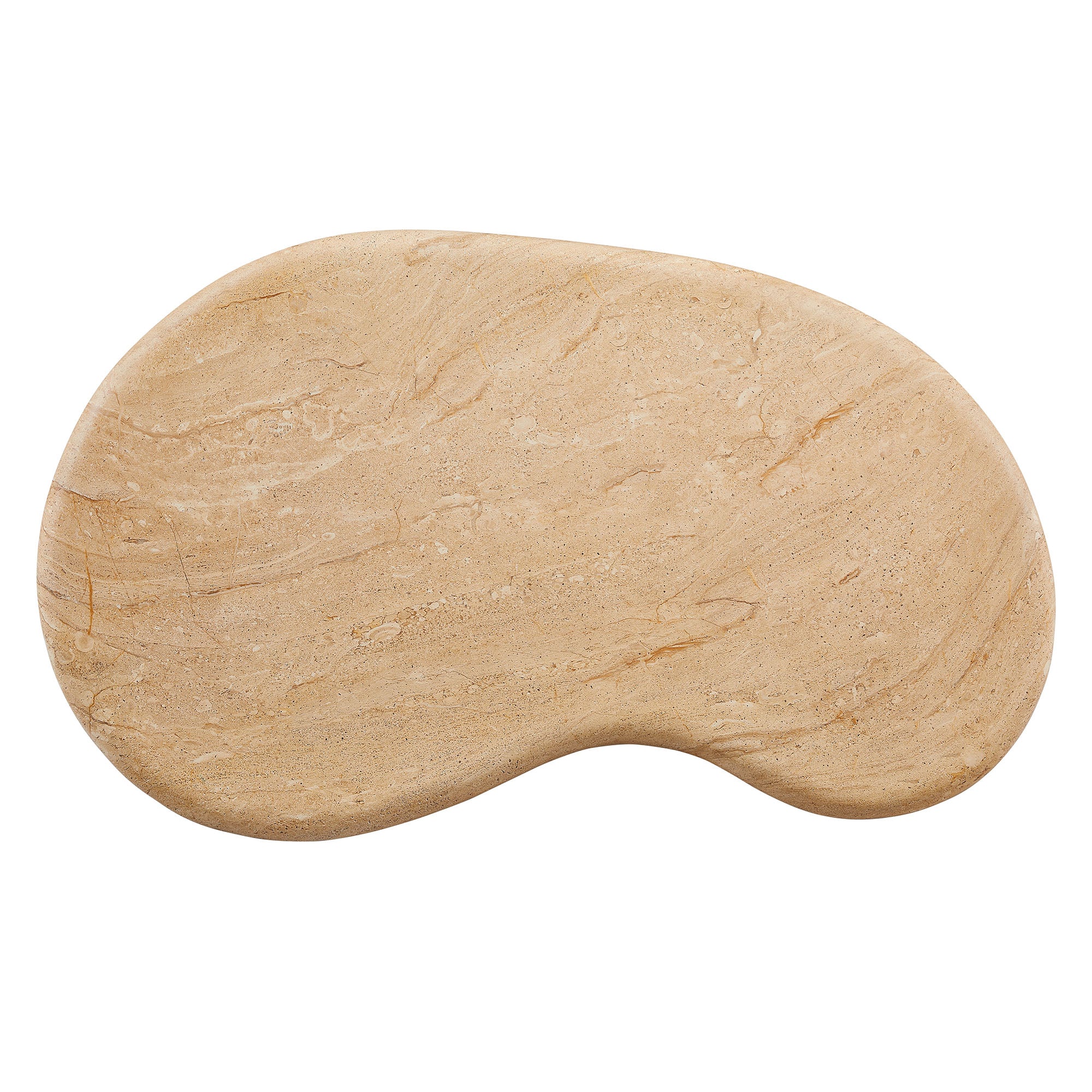 Elowen Indoor - Outdoor Patio Textured Faux Travertine Coffee Table, Travertine