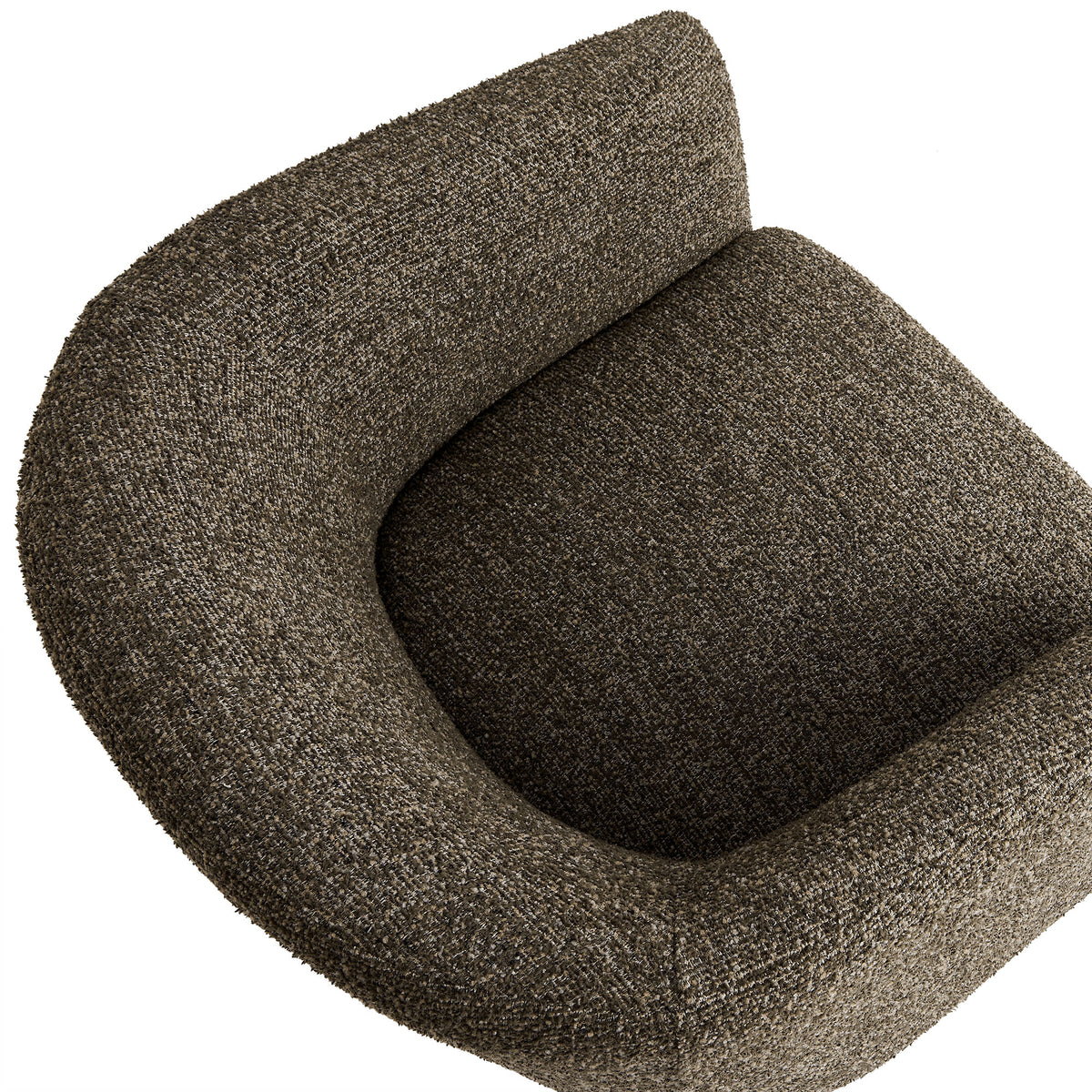 Muse Boucle Fabric Barrel Accent Chair, Antique