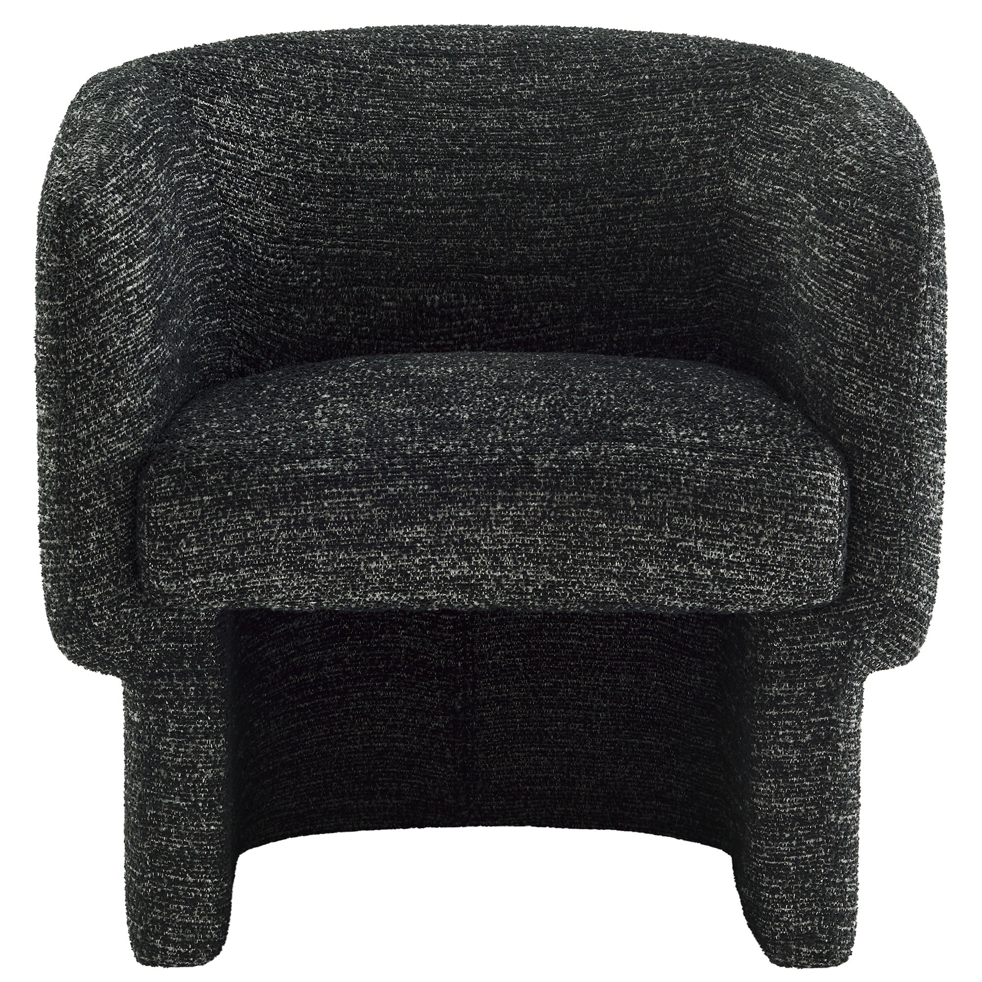 Muse Boucle Fabric Barrel Accent Chair, Charcoal