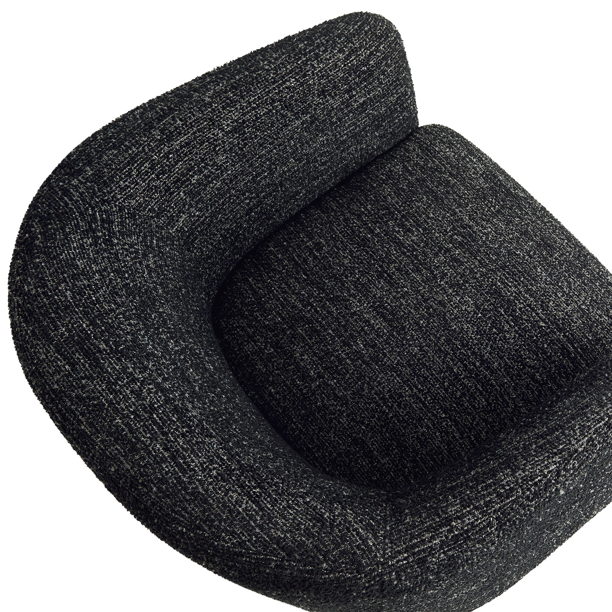 Muse Boucle Fabric Barrel Accent Chair, Charcoal