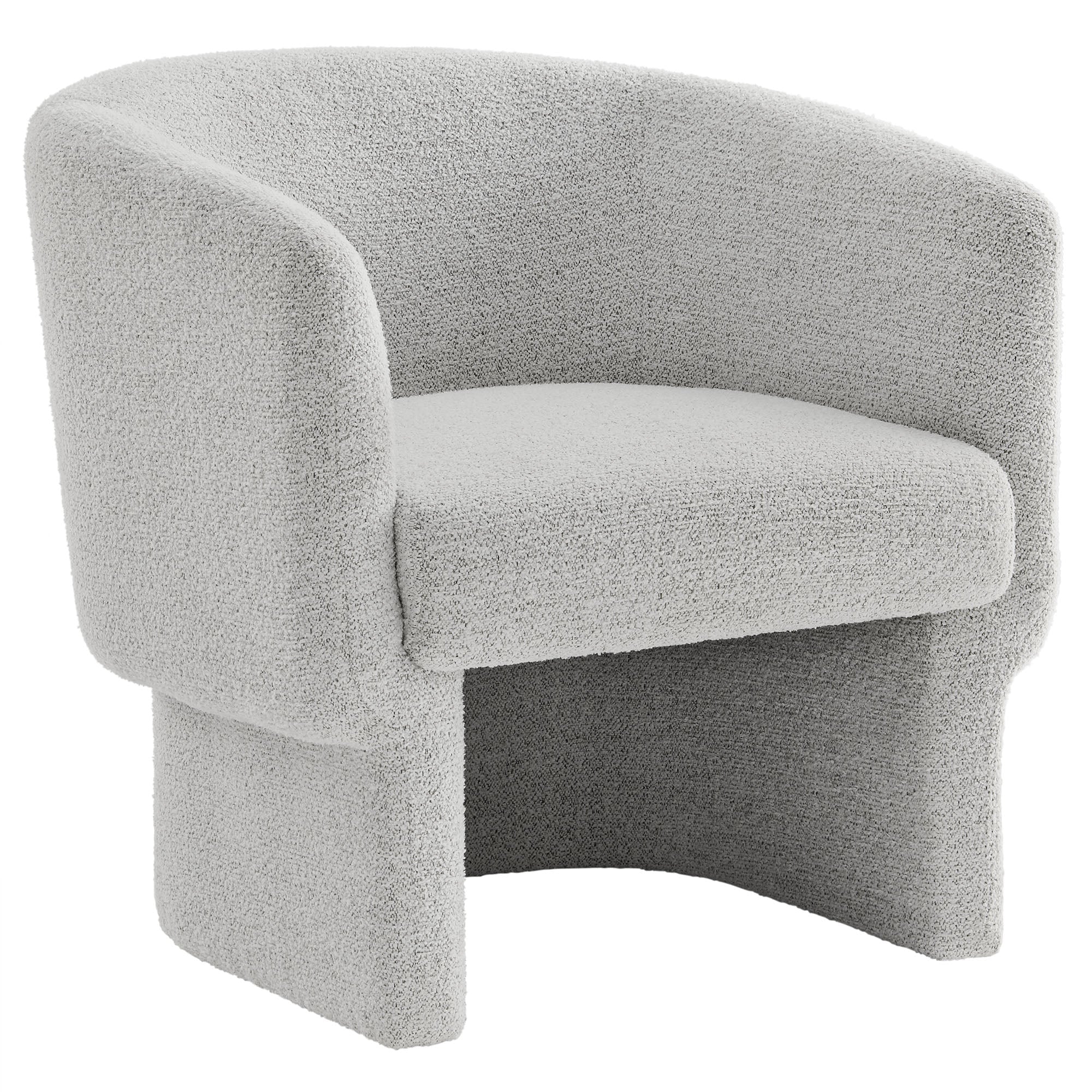 Muse Boucle Fabric Barrel Accent Chair, Newsprint
