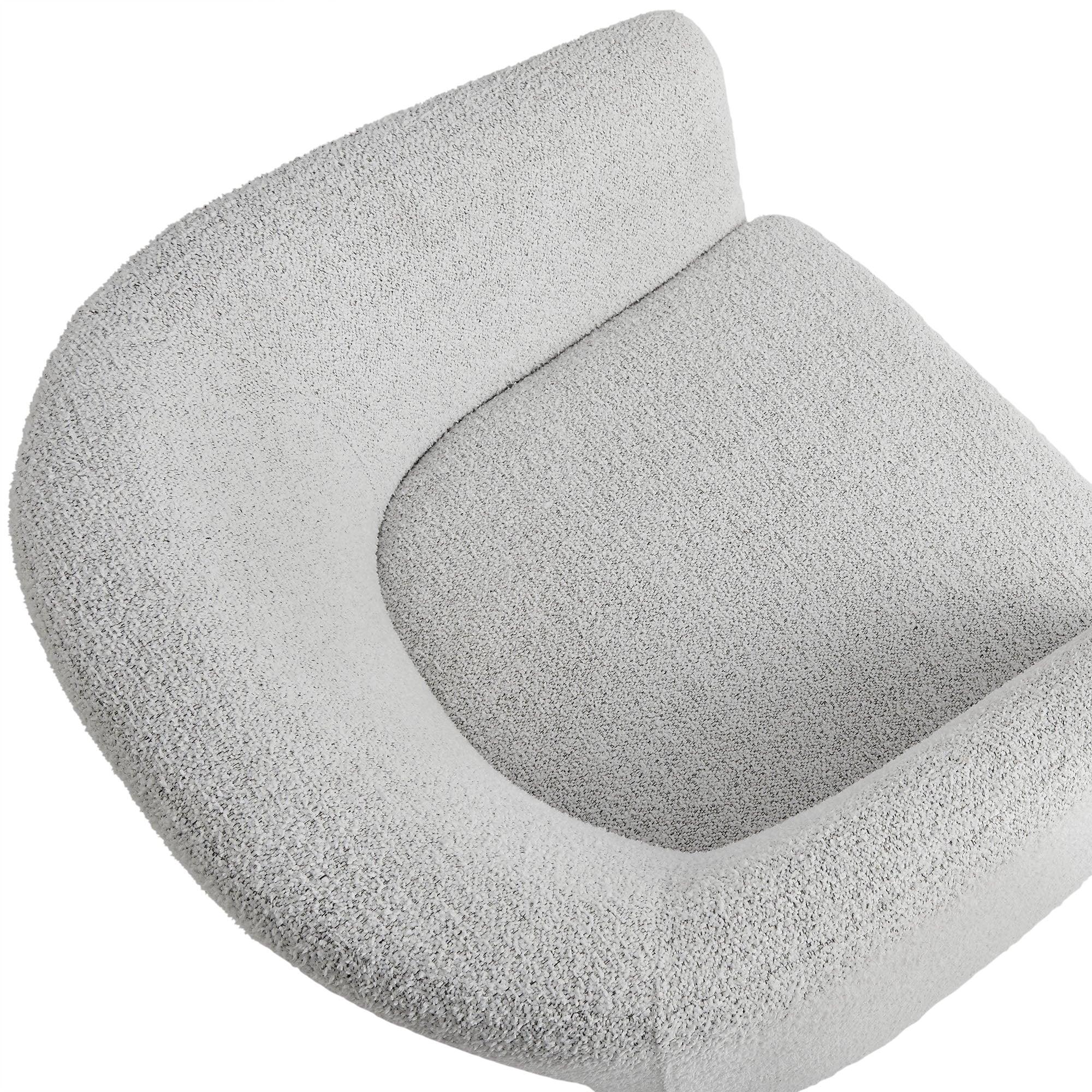 Muse Boucle Fabric Barrel Accent Chair, Newsprint
