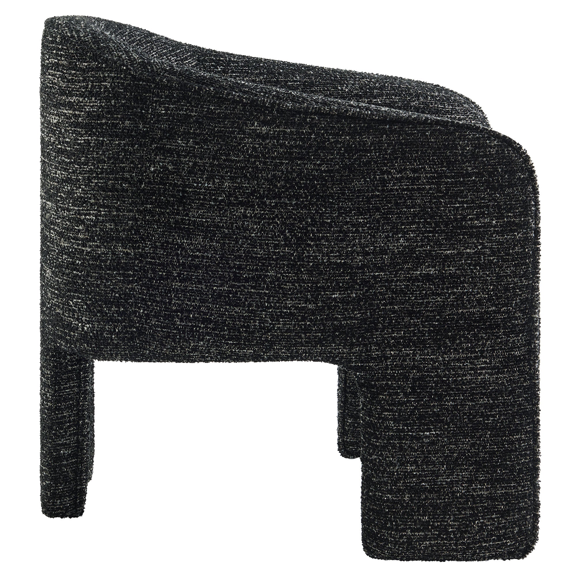Greer Boucle Fabric Upholstered Accent Armchair, Charcoal