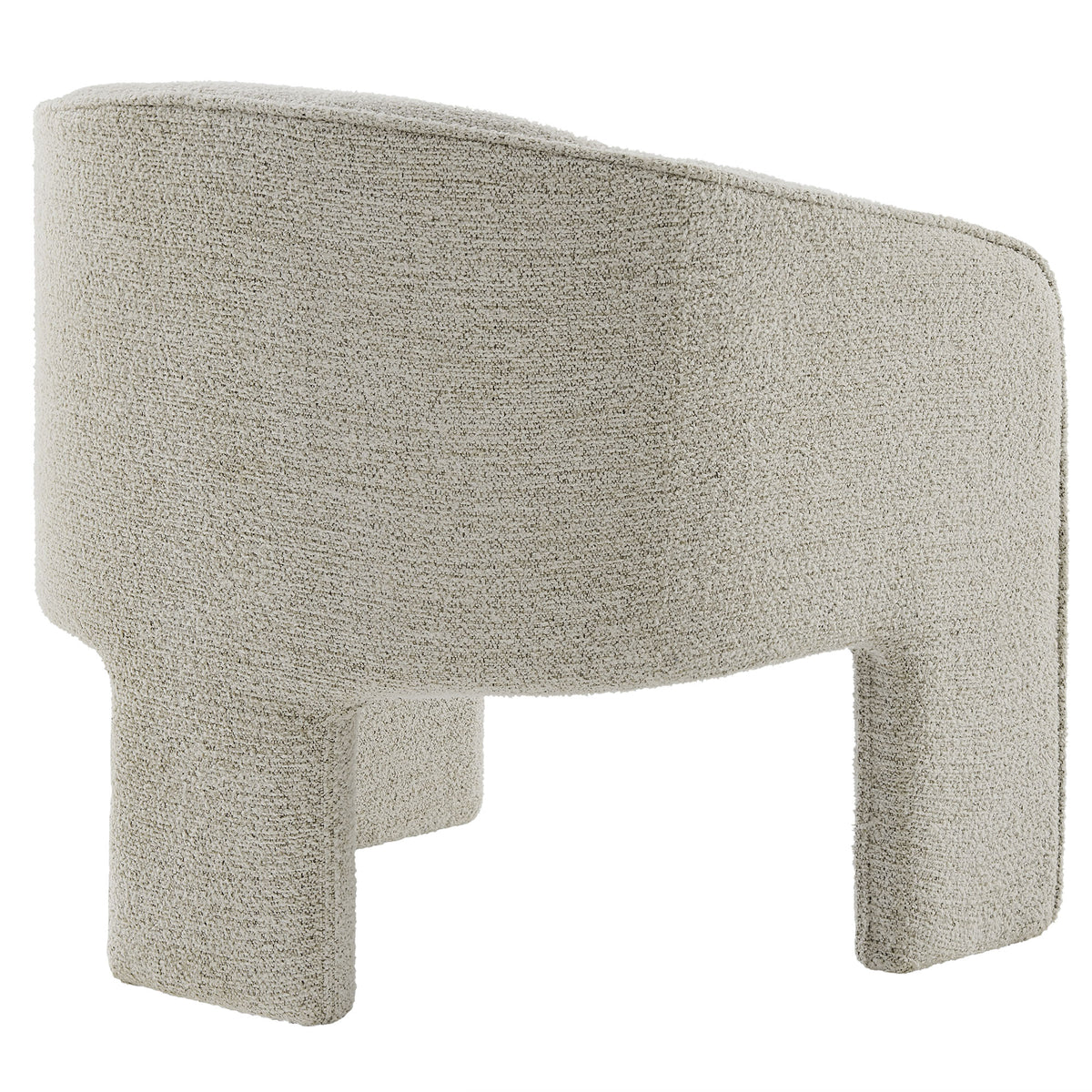 Greer Boucle Fabric Upholstered Accent Armchair, Parchment