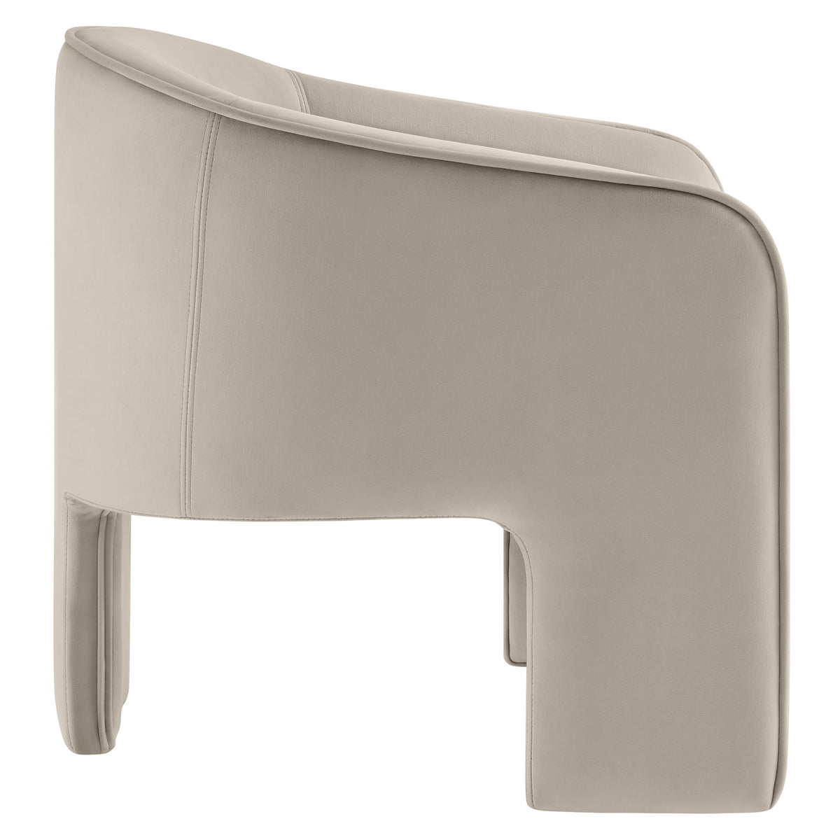 Greer Performance Velvet Upholstered Accent Armchair, Almond