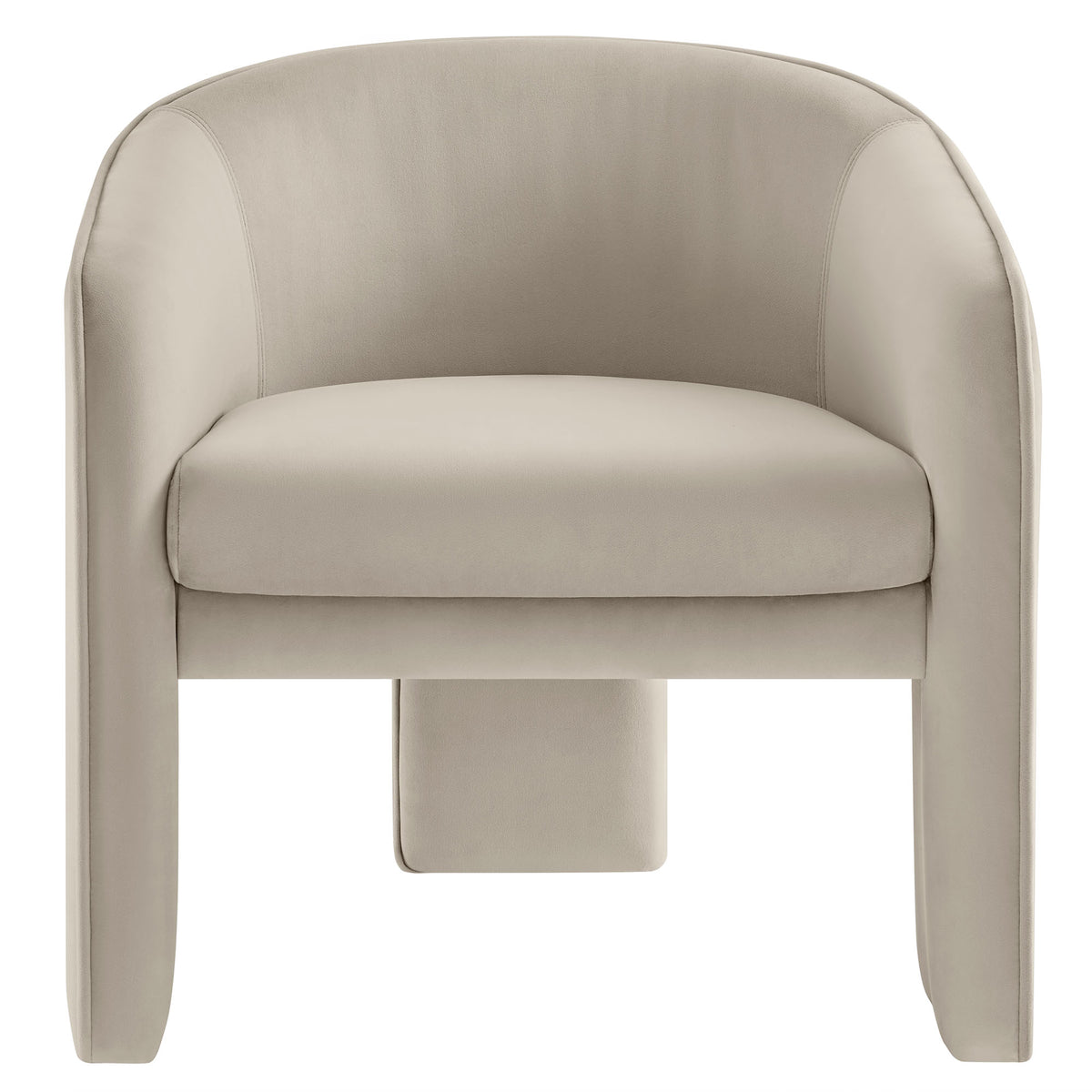 Greer Performance Velvet Upholstered Accent Armchair, Almond
