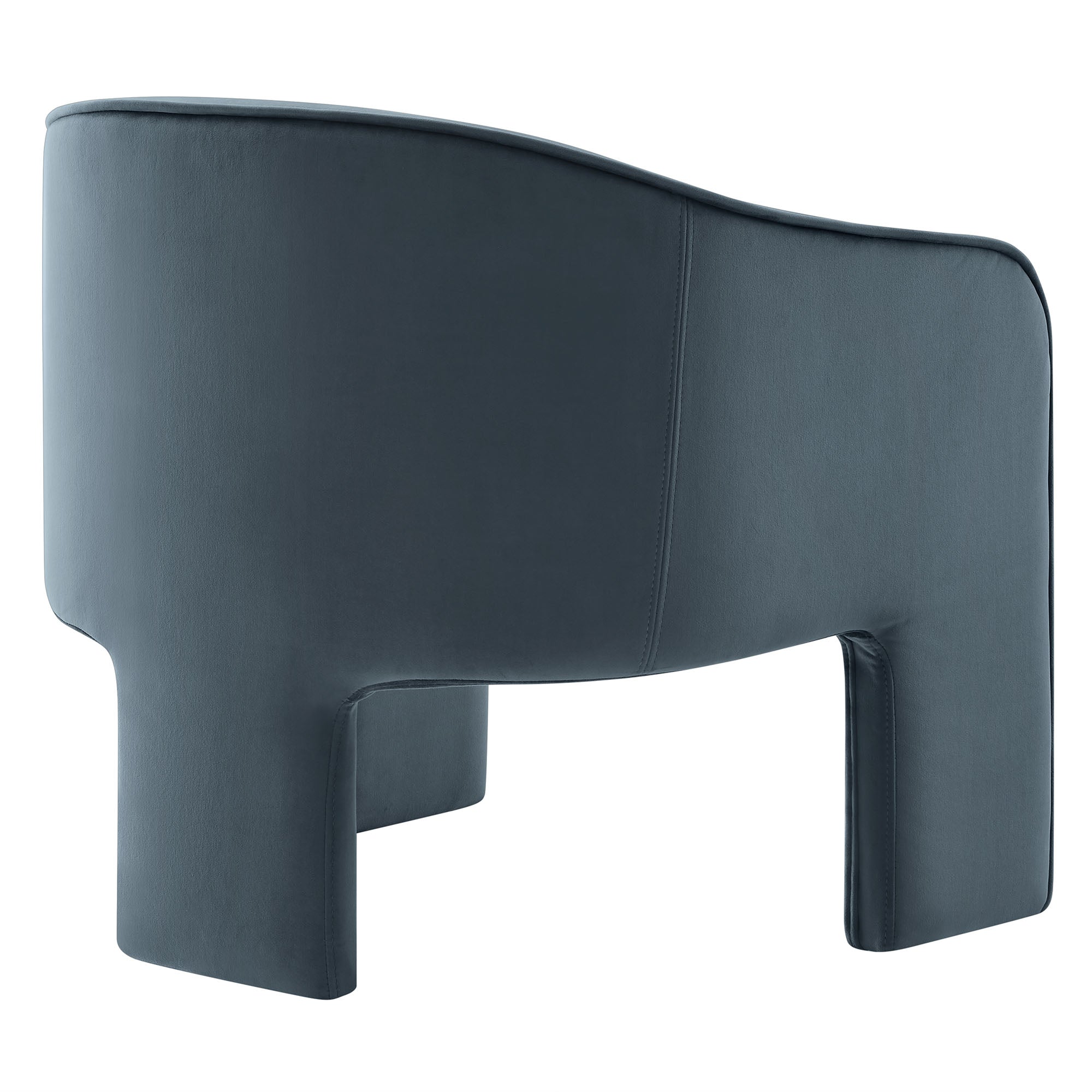 Greer Performance Velvet Upholstered Accent Armchair, Cadet Blue