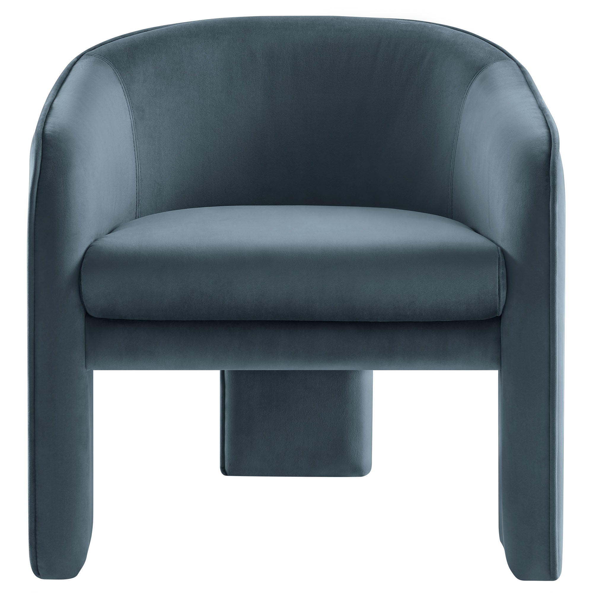 Greer Performance Velvet Upholstered Accent Armchair, Cadet Blue
