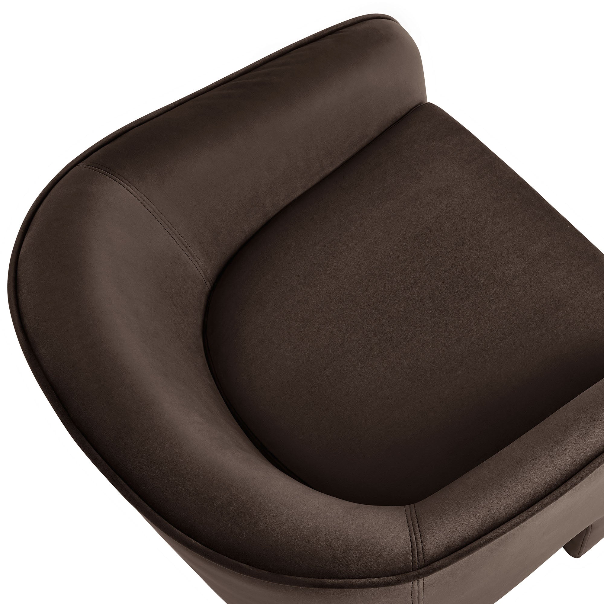 Greer Performance Velvet Upholstered Accent Armchair, Chocolate Brown