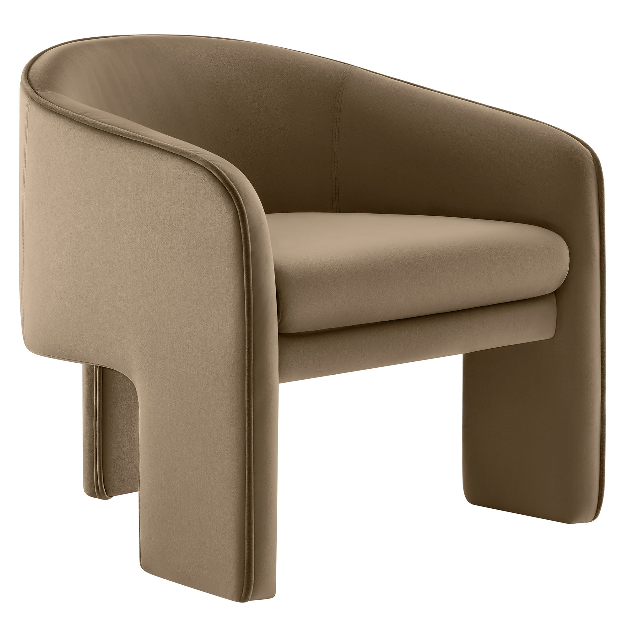 Greer Performance Velvet Upholstered Accent Armchair, Taupe