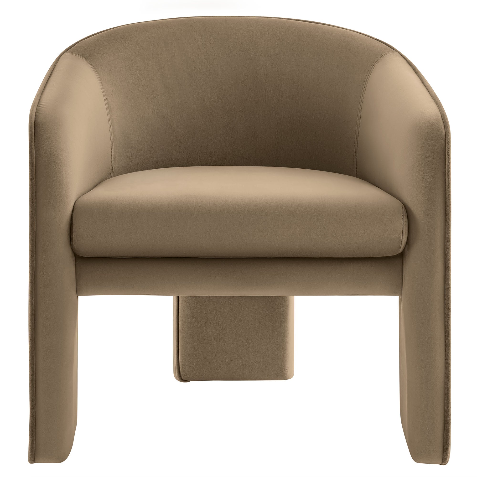 Greer Performance Velvet Upholstered Accent Armchair, Taupe