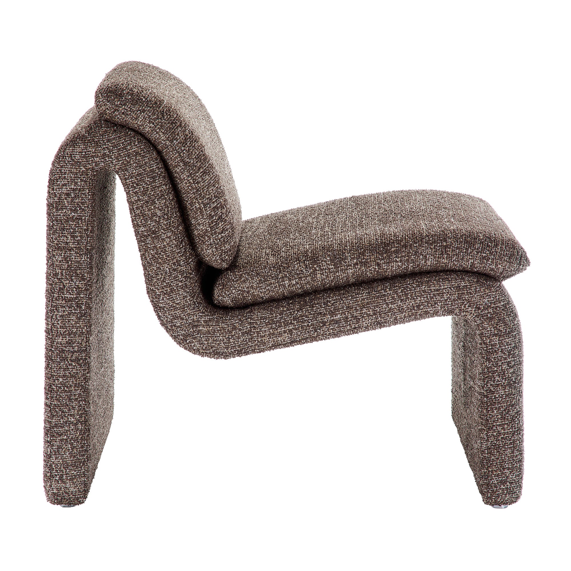 Lume Boucle Upholstered Armless Accent Chair, Antique