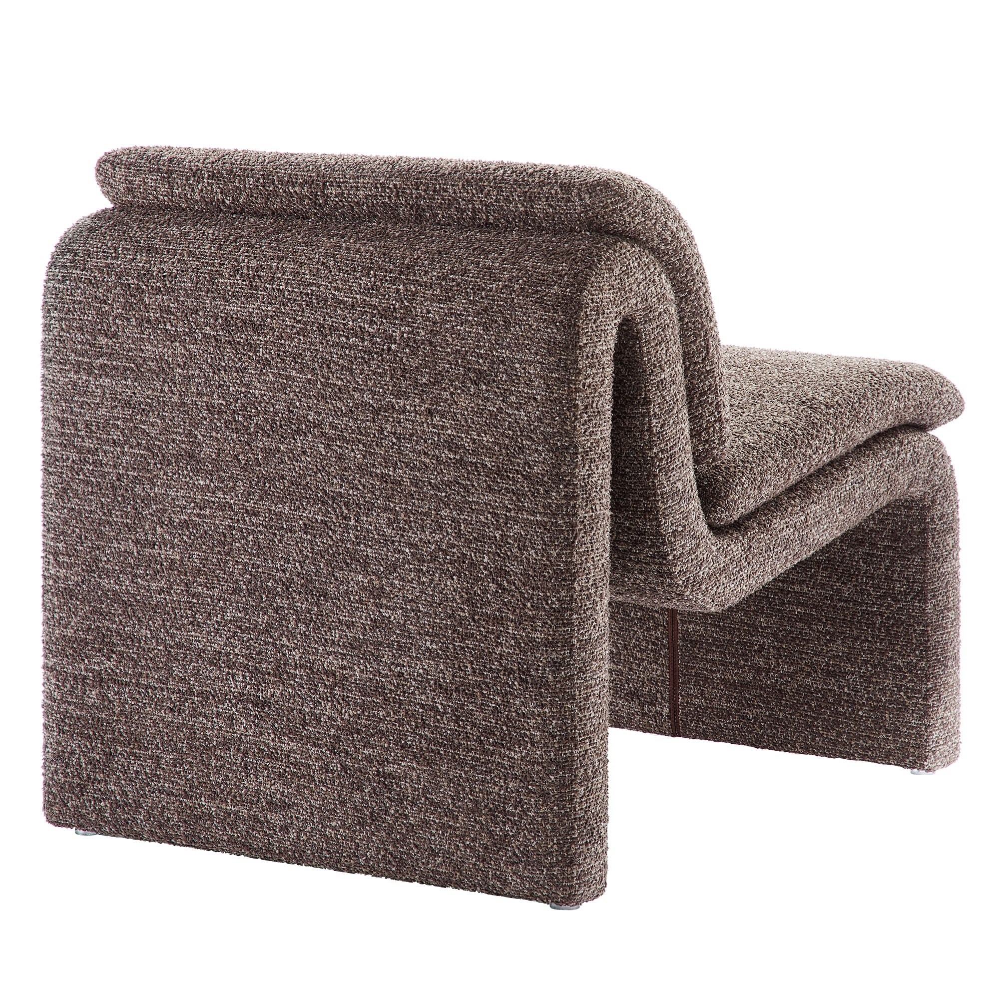 Lume Boucle Upholstered Armless Accent Chair, Antique