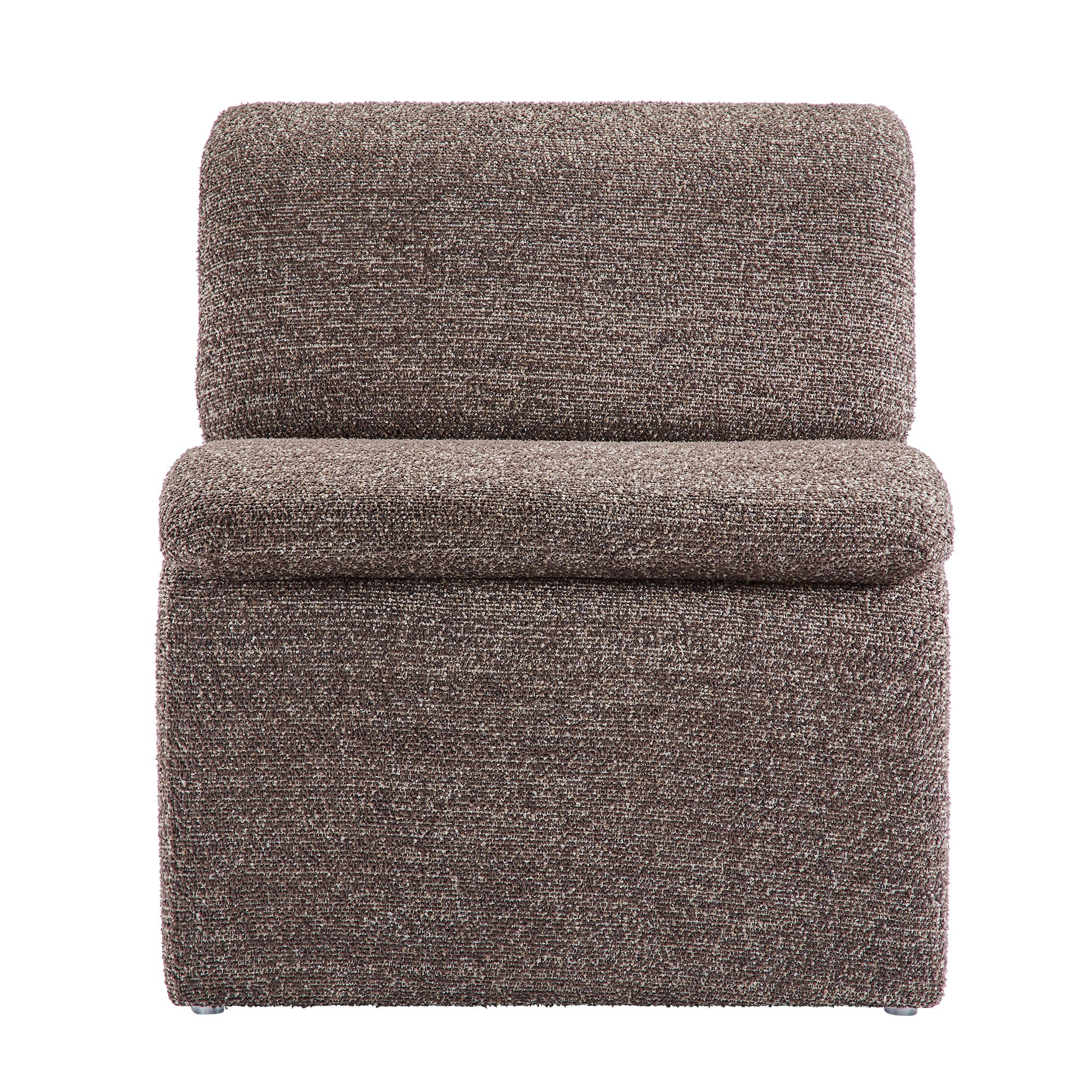 Lume Boucle Upholstered Armless Accent Chair, Antique