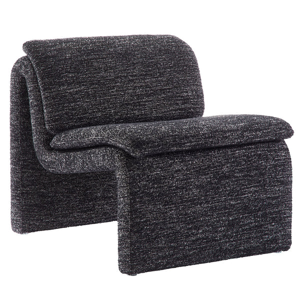 Dune Boucle Upholstered Armless Accent Chair, Charcoal