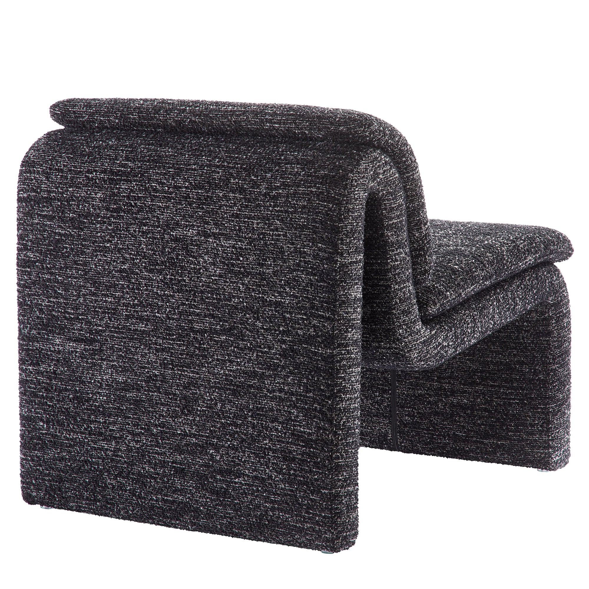 Lume Boucle Upholstered Armless Accent Chair, Charcoal