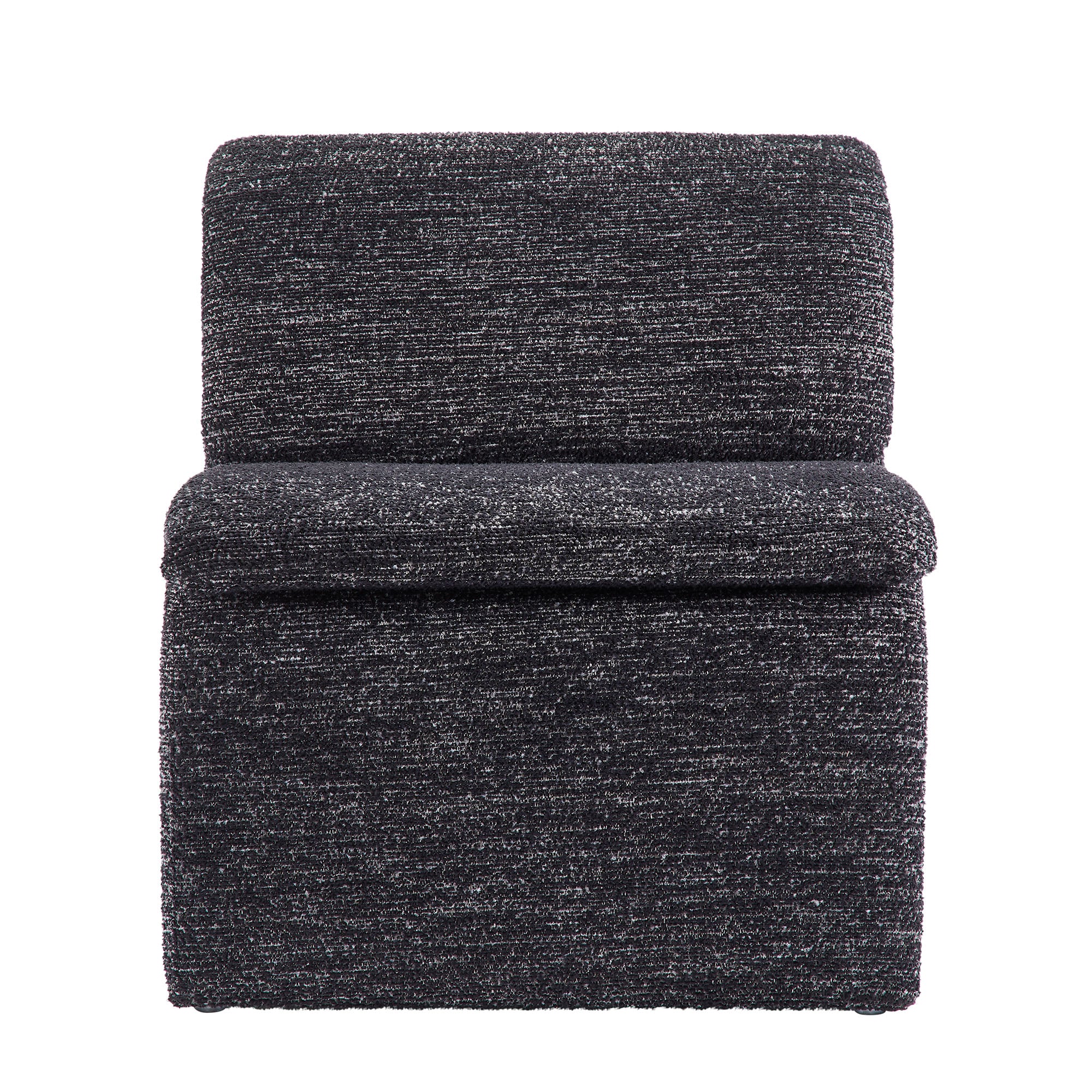 Lume Boucle Upholstered Armless Accent Chair, Charcoal
