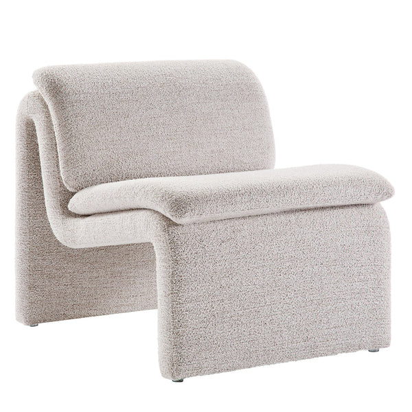 Dune Boucle Upholstered Armless Accent Chair, Parchment
