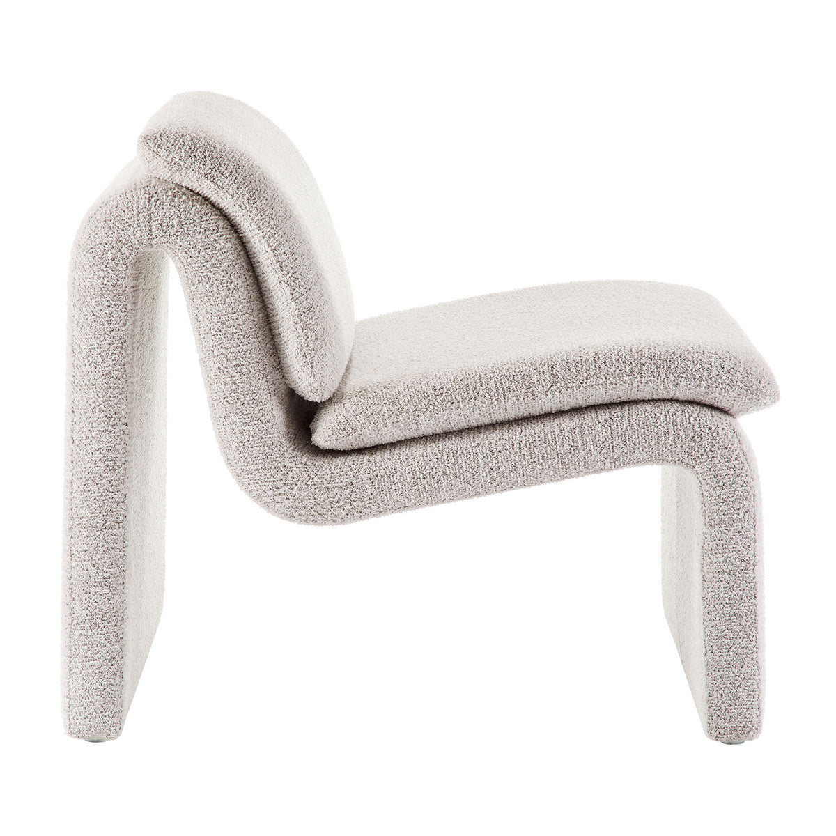 Lume Boucle Upholstered Armless Accent Chair, Parchment