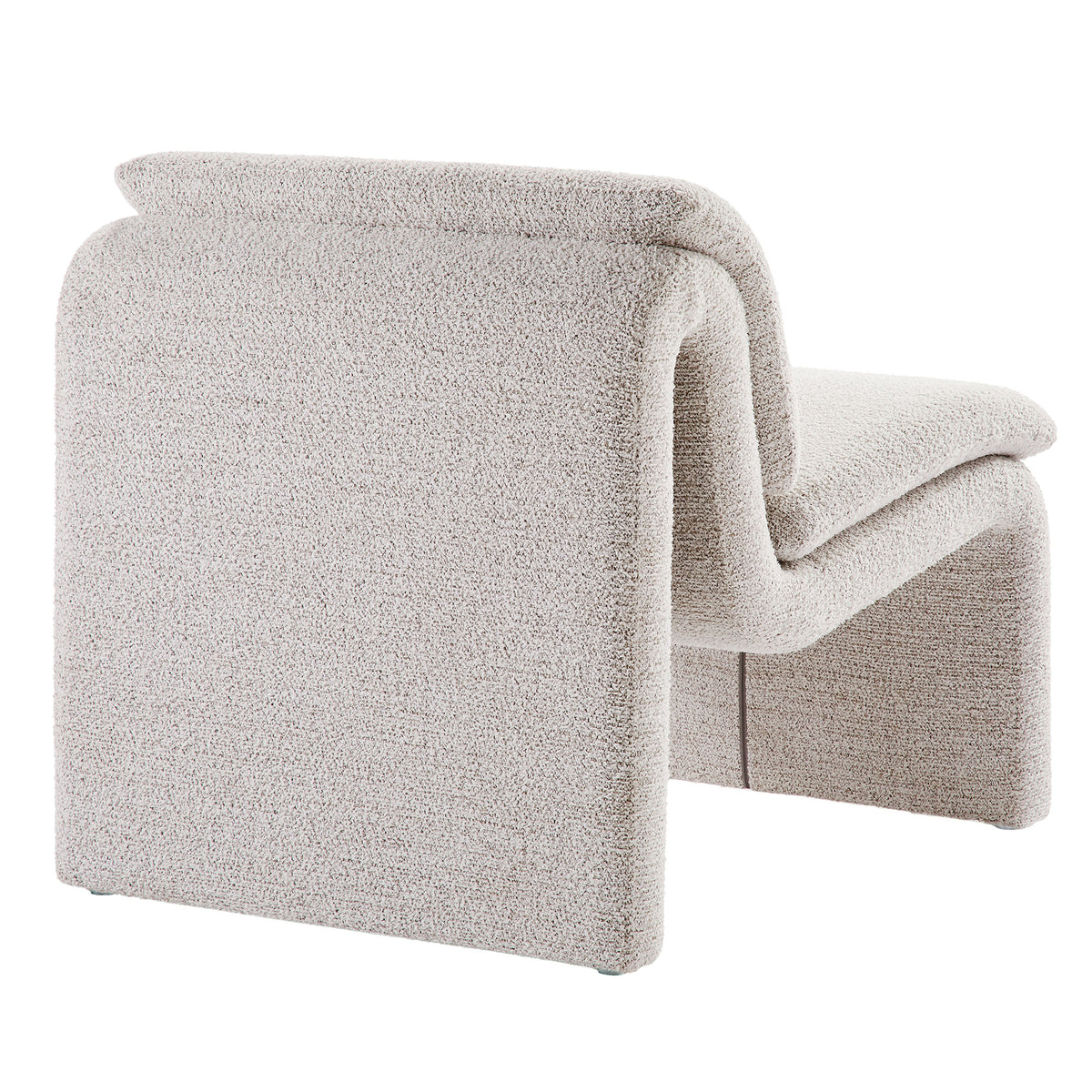 Lume Boucle Upholstered Armless Accent Chair, Parchment