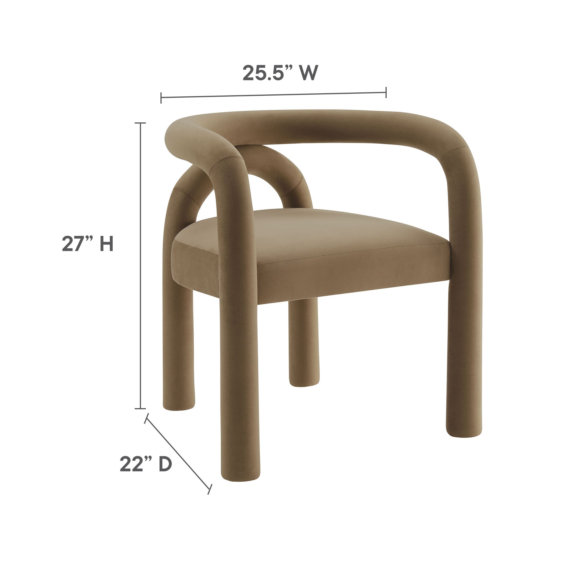 Astrid Performance Velvet Dining Chair, Camel