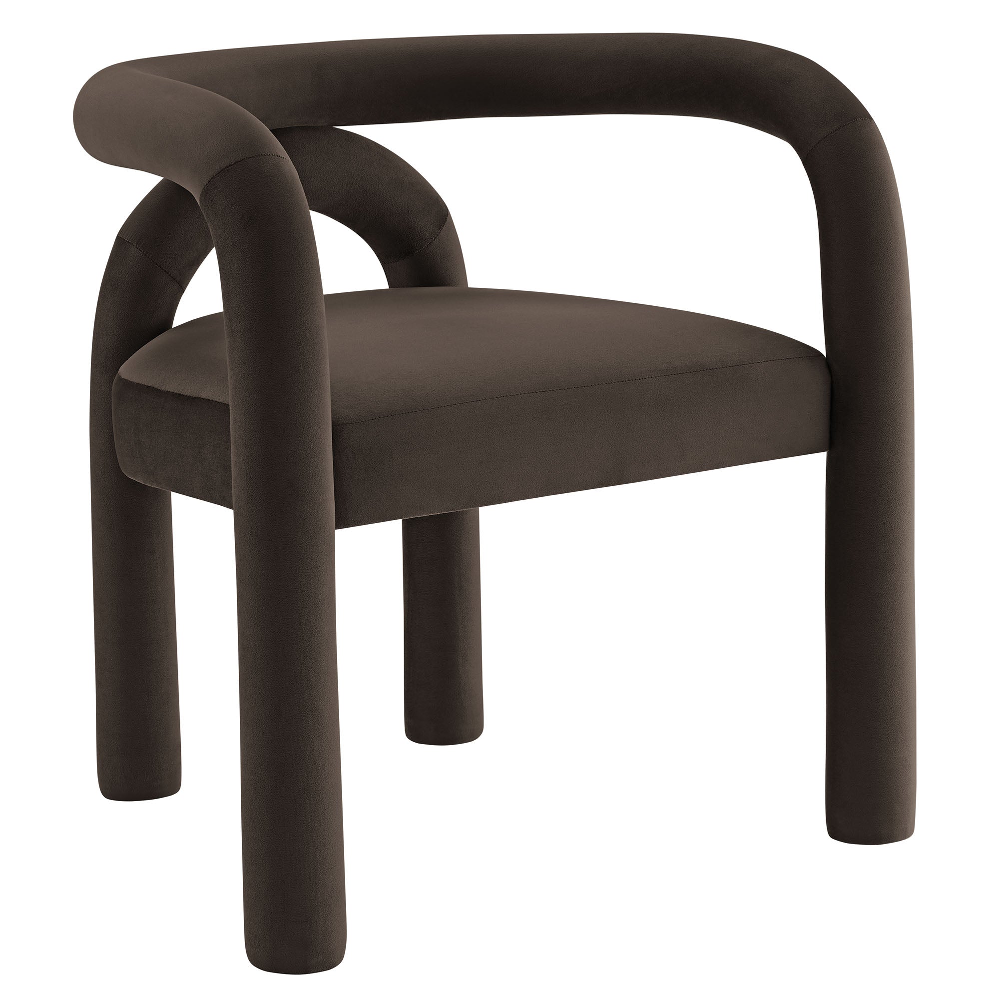 Astrid Performance Velvet Dining Chair, Cocoa