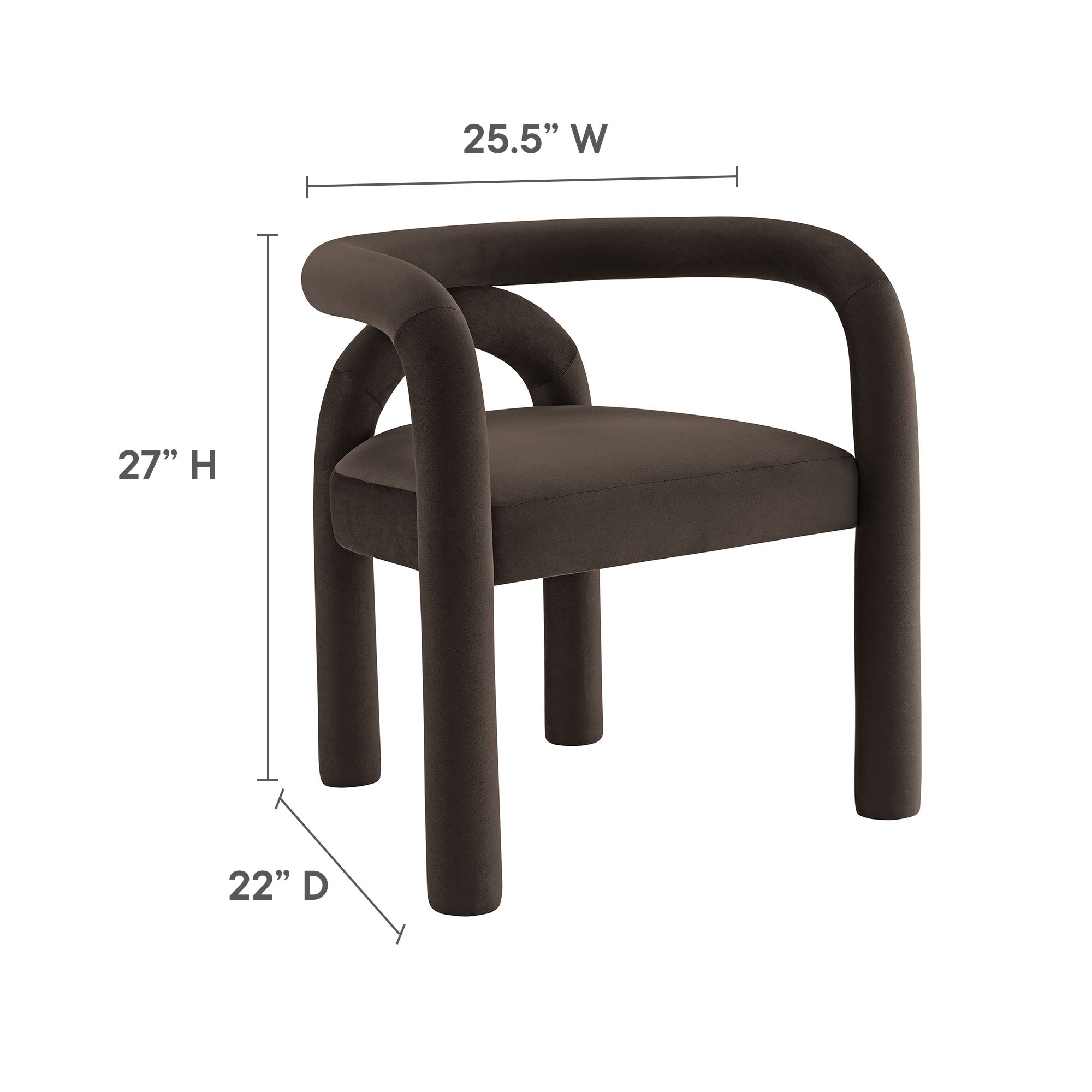 Astrid Performance Velvet Dining Chair, Cocoa