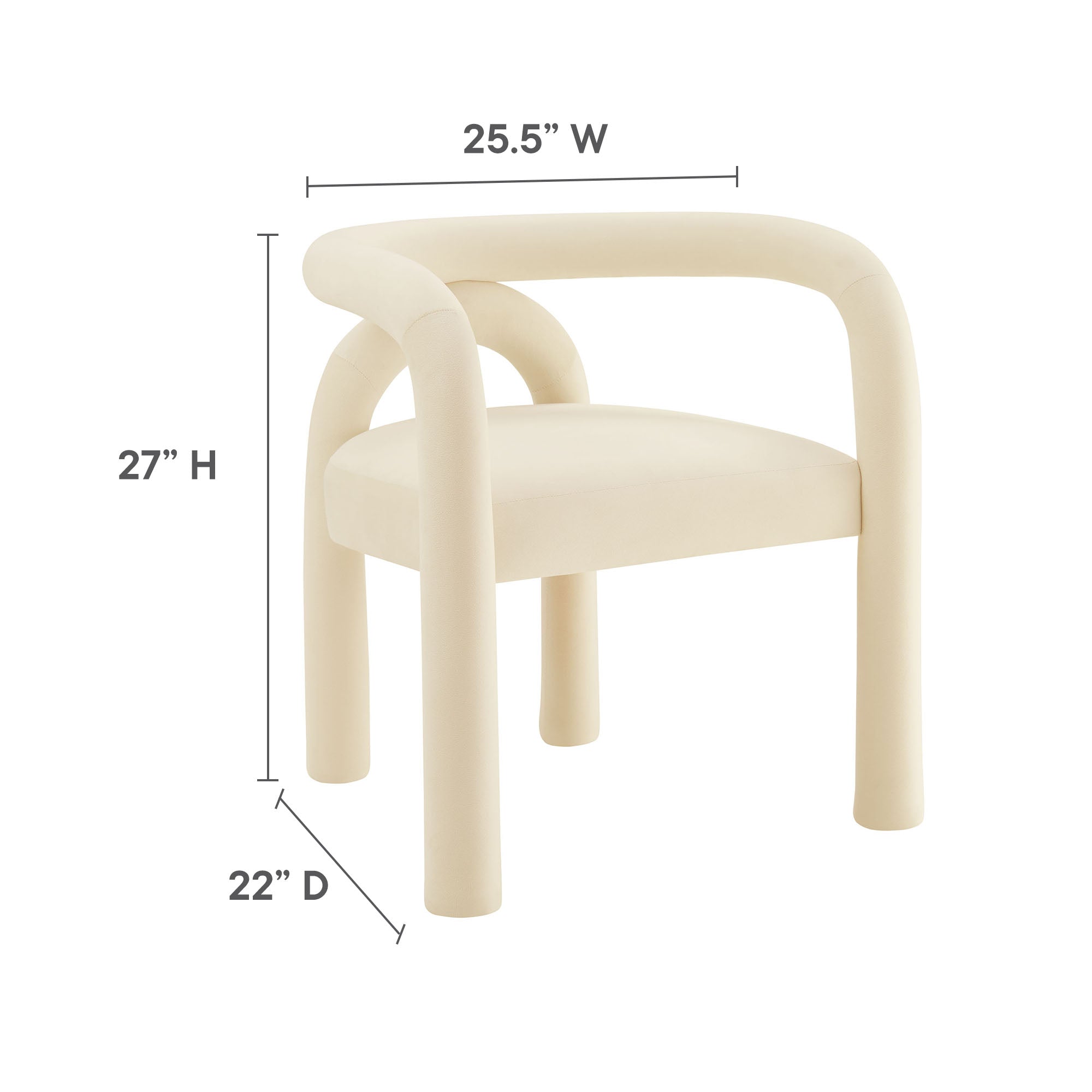 Astrid Performance Velvet Dining Chair, Porcelain