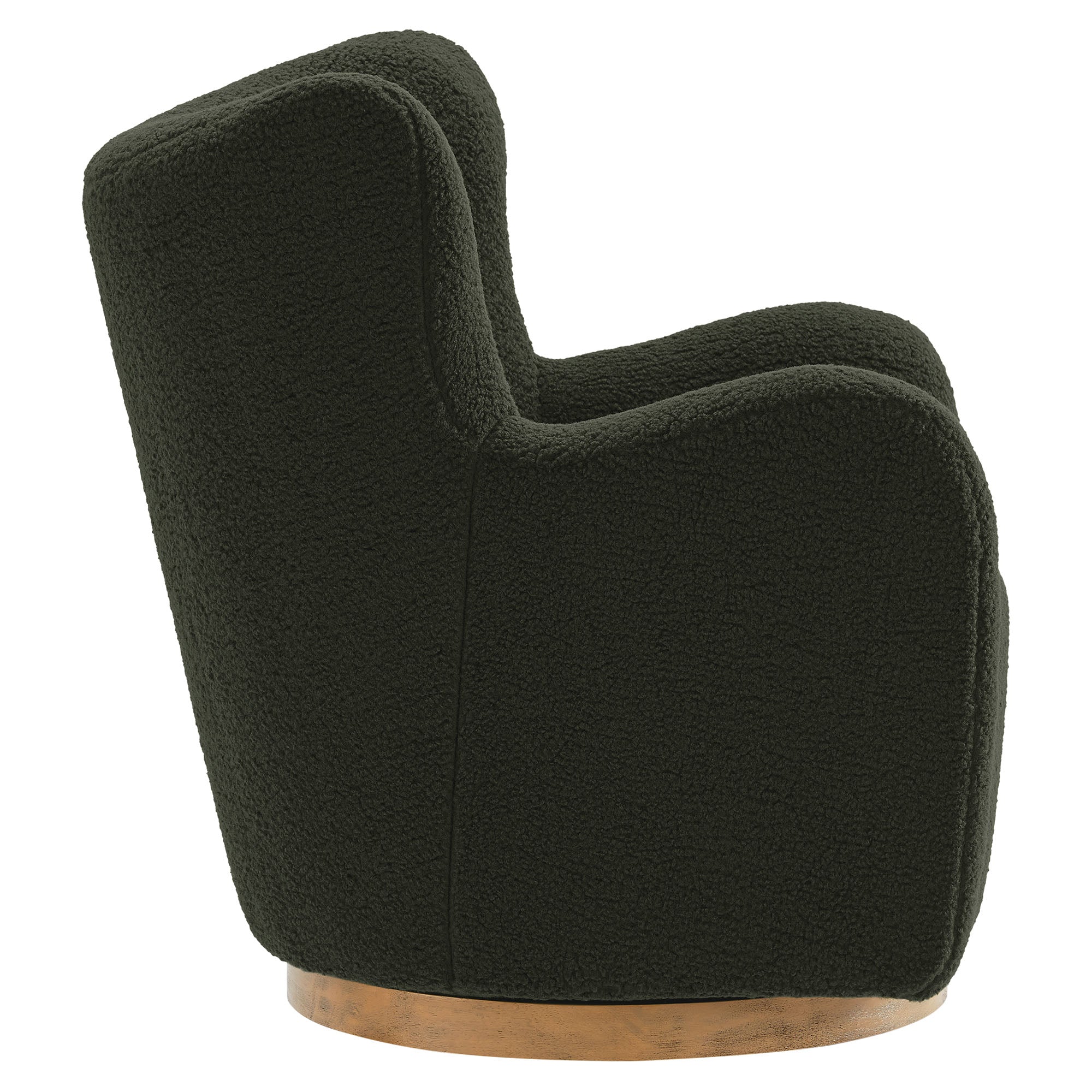 Montrose Wingback Sherpa Swivel Accent Chair, Fern Walnut