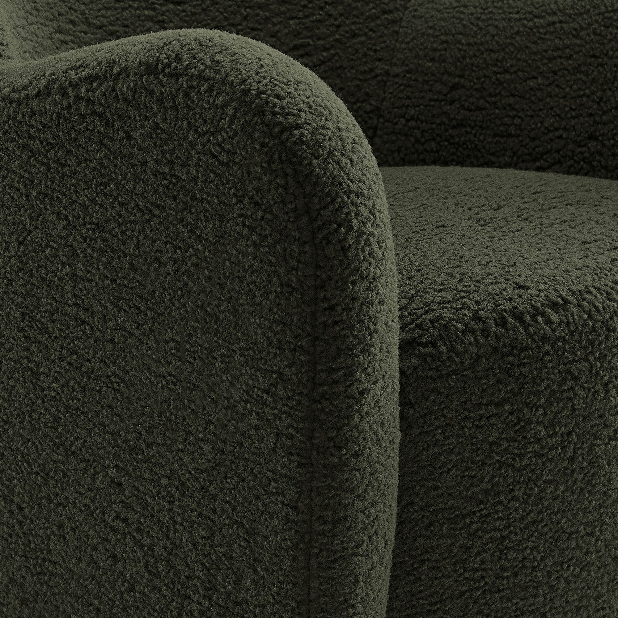 Montrose Wingback Sherpa Swivel Accent Chair, Fern Walnut