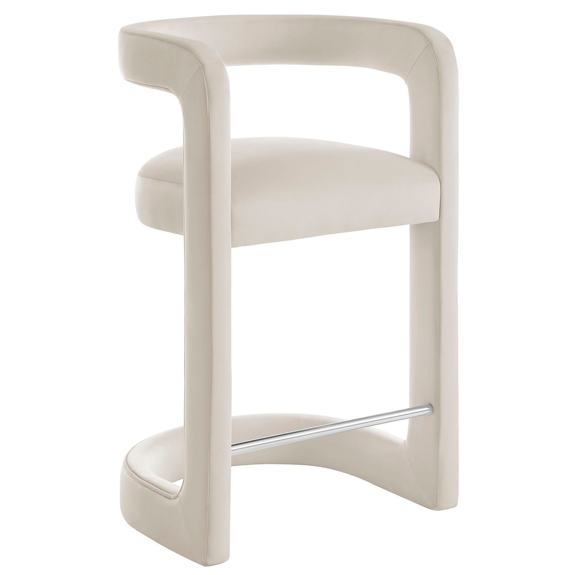 Winslow Performance Velvet Counter Stool, Alabaster