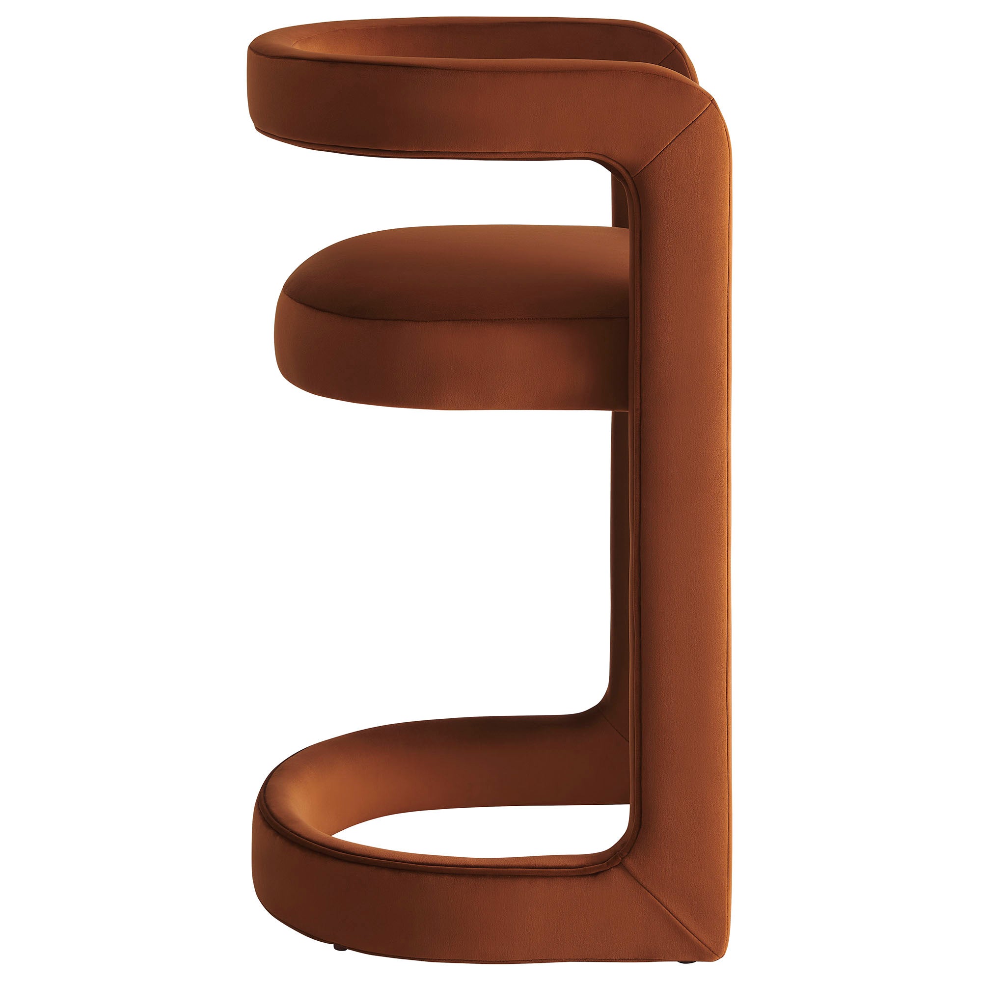 Winslow Performance Velvet Counter Stool, Rust