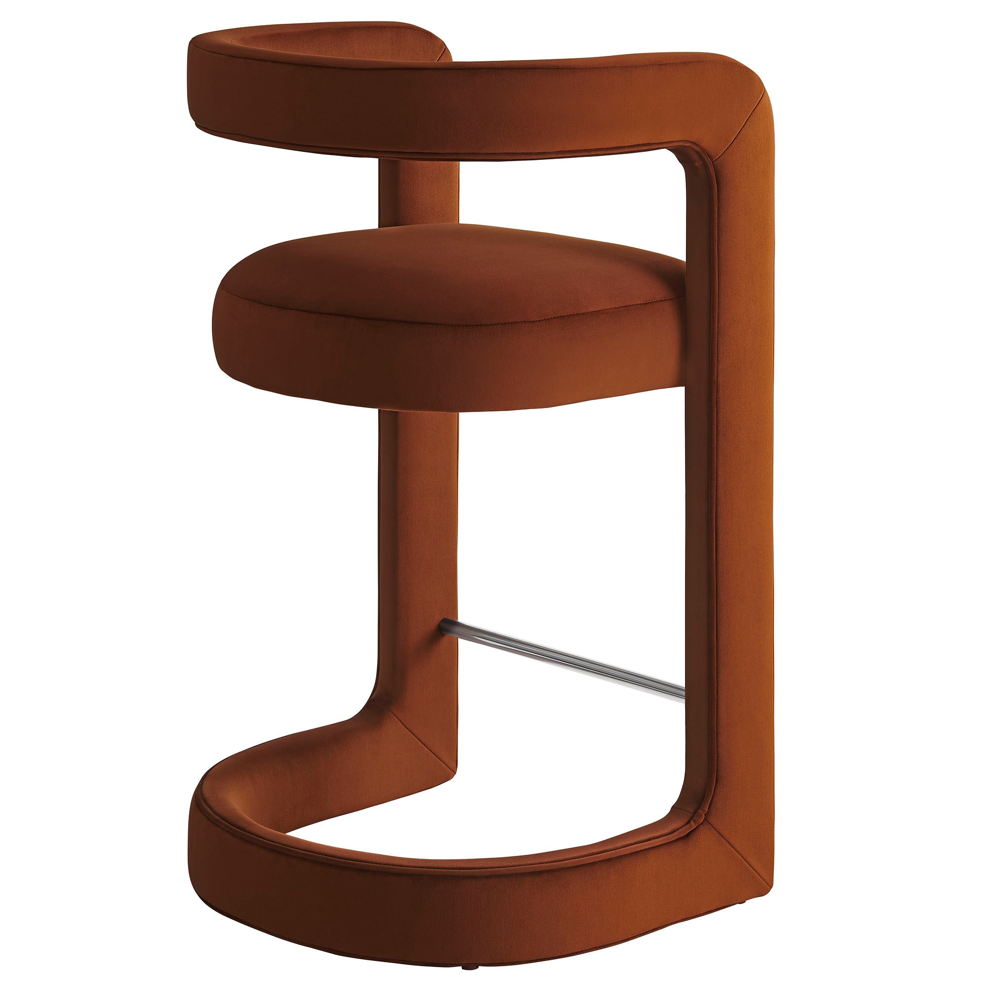 Winslow Performance Velvet Counter Stool, Rust